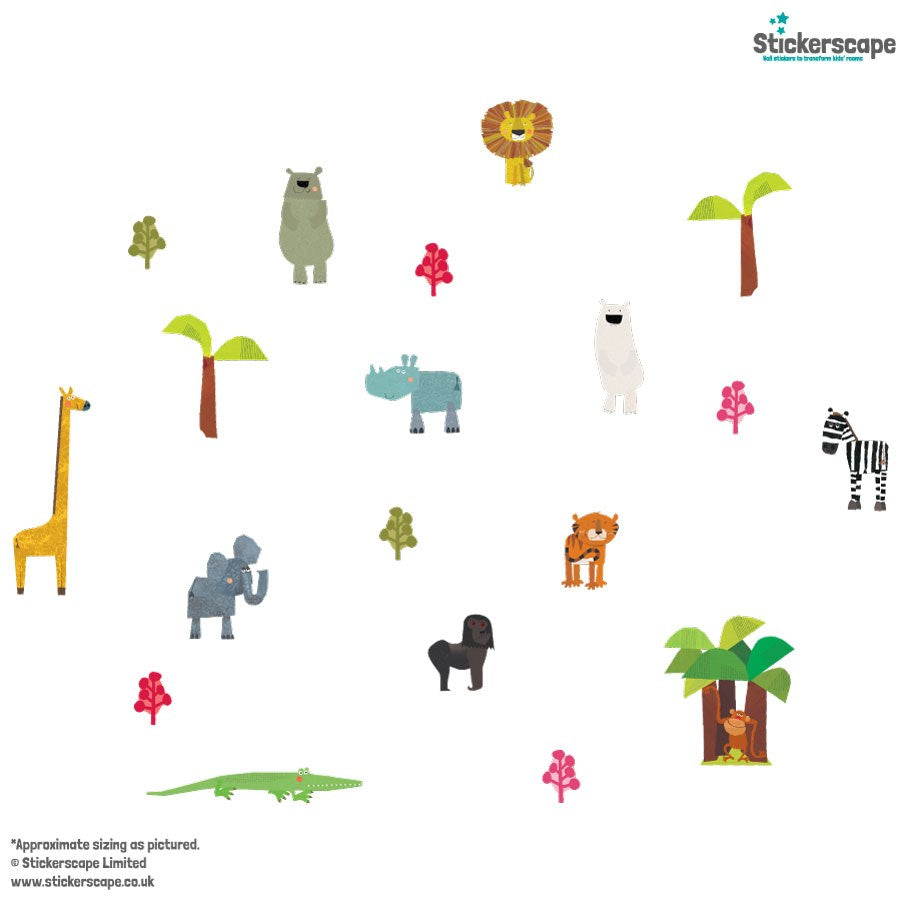 WS03 Fun Animals Wall Sticker Pack