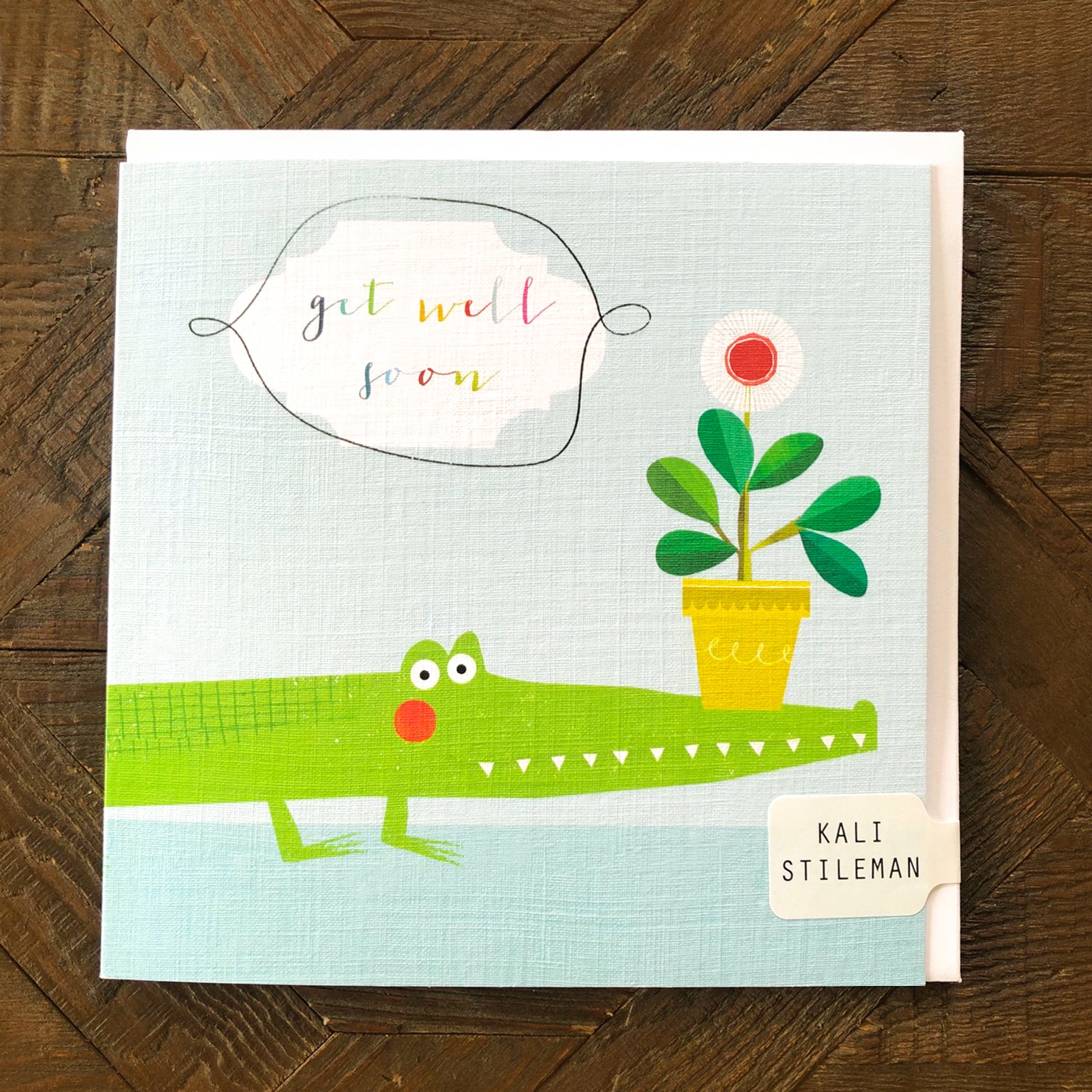 AA07 get well soon crocodile card