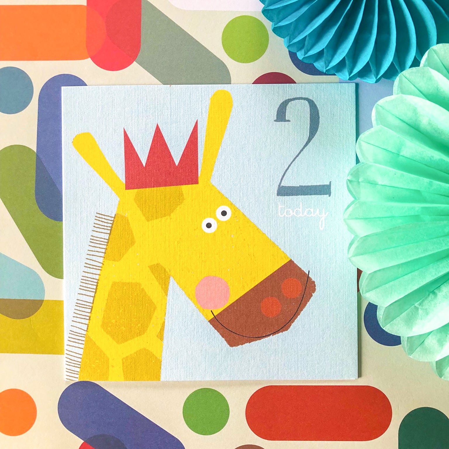AC02 giraffe 2nd birthday card