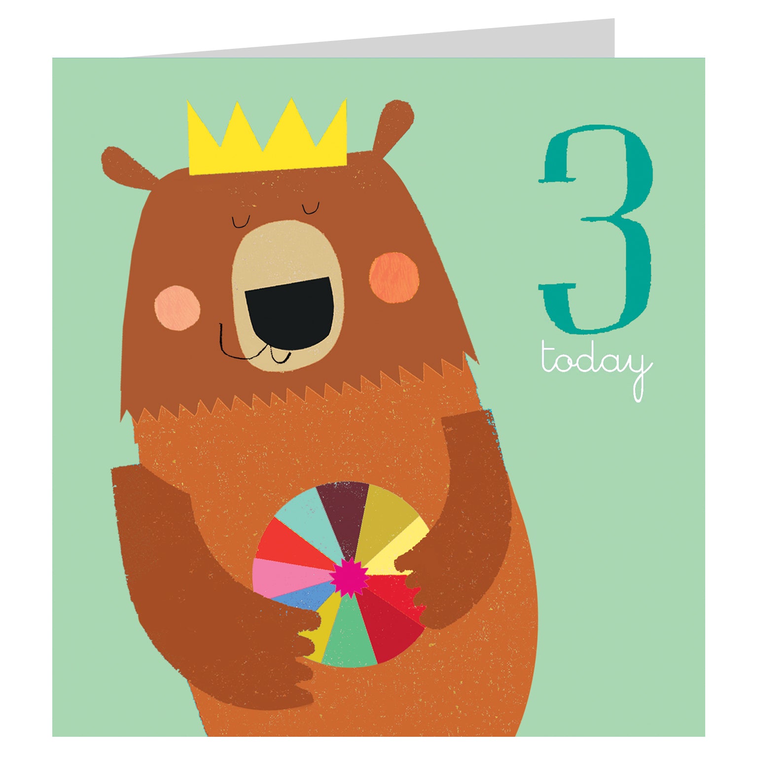 AC03 bear 3rd birthday card