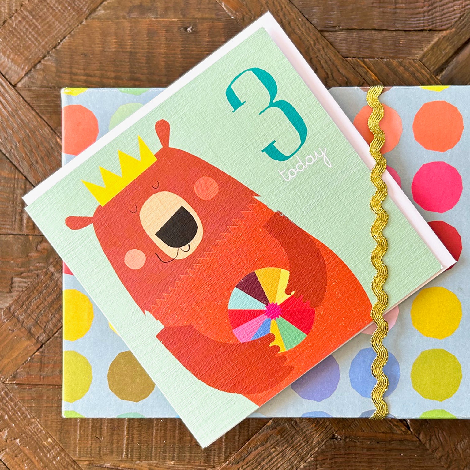 AC03 bear 3rd birthday card