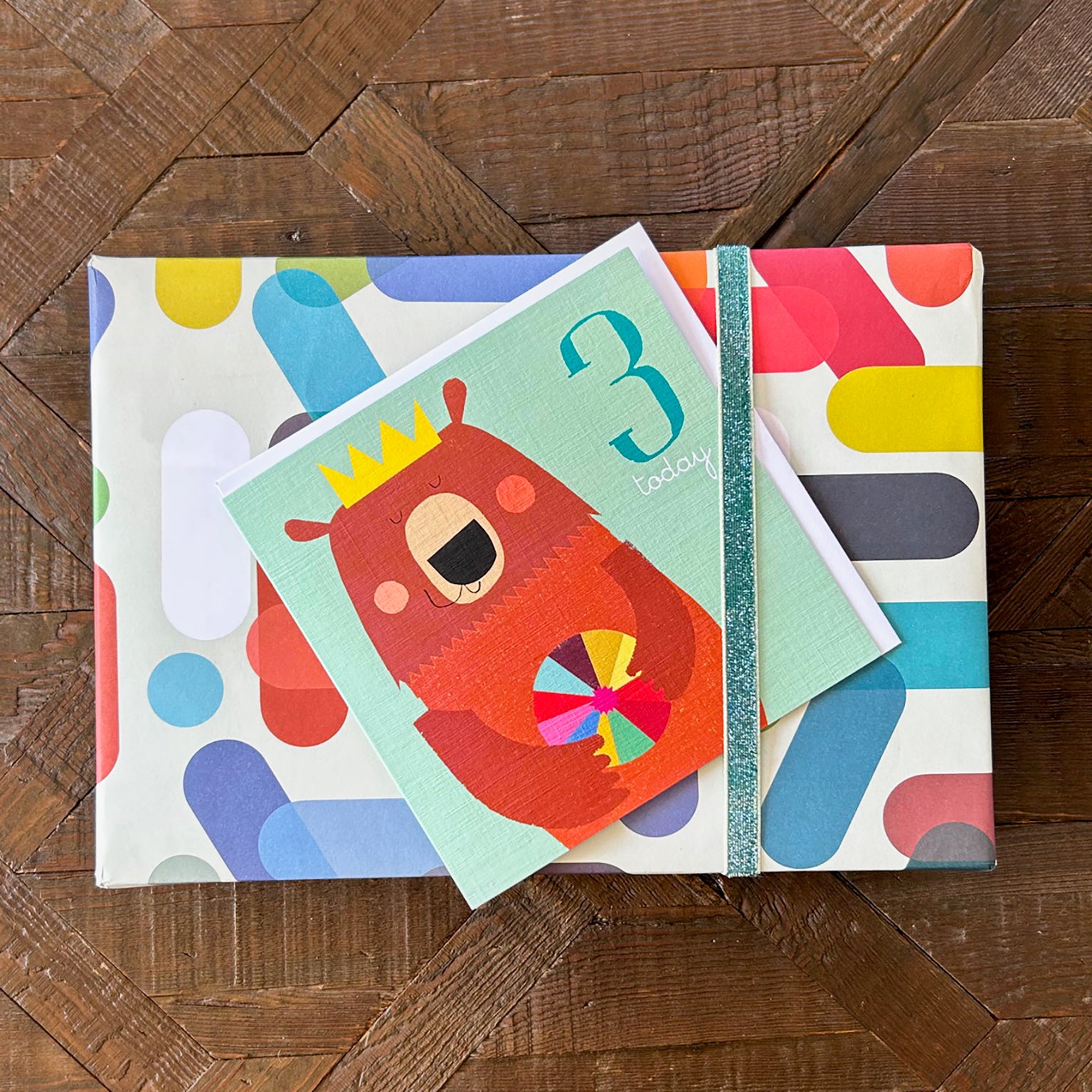 AC03 bear 3rd birthday card