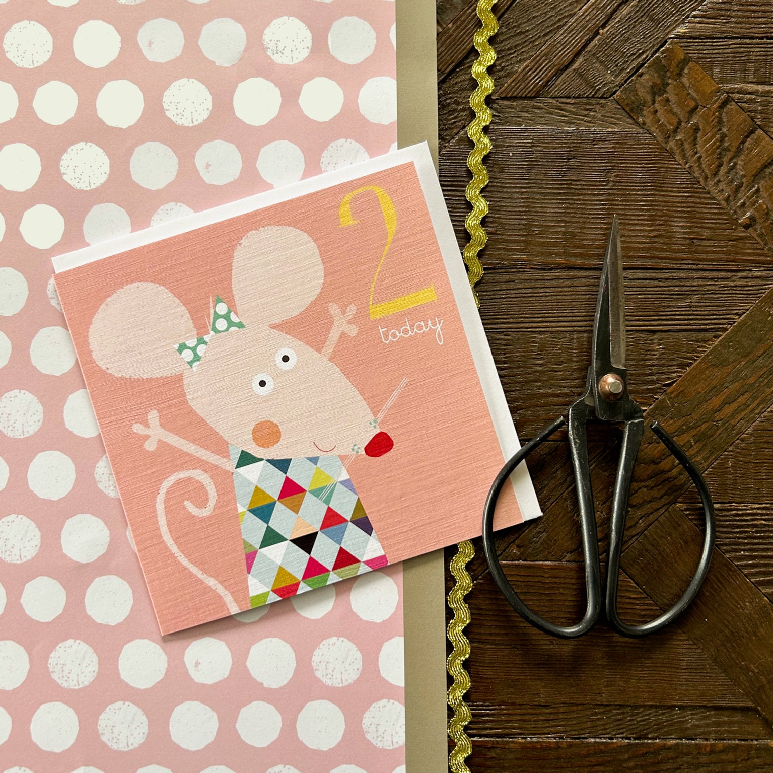 AC08 mouse 2nd birthday card