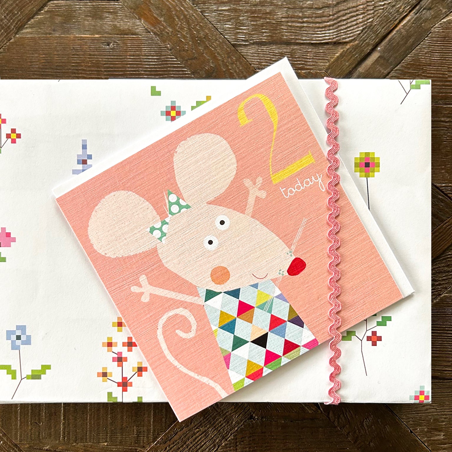 AC08 mouse 2nd birthday card