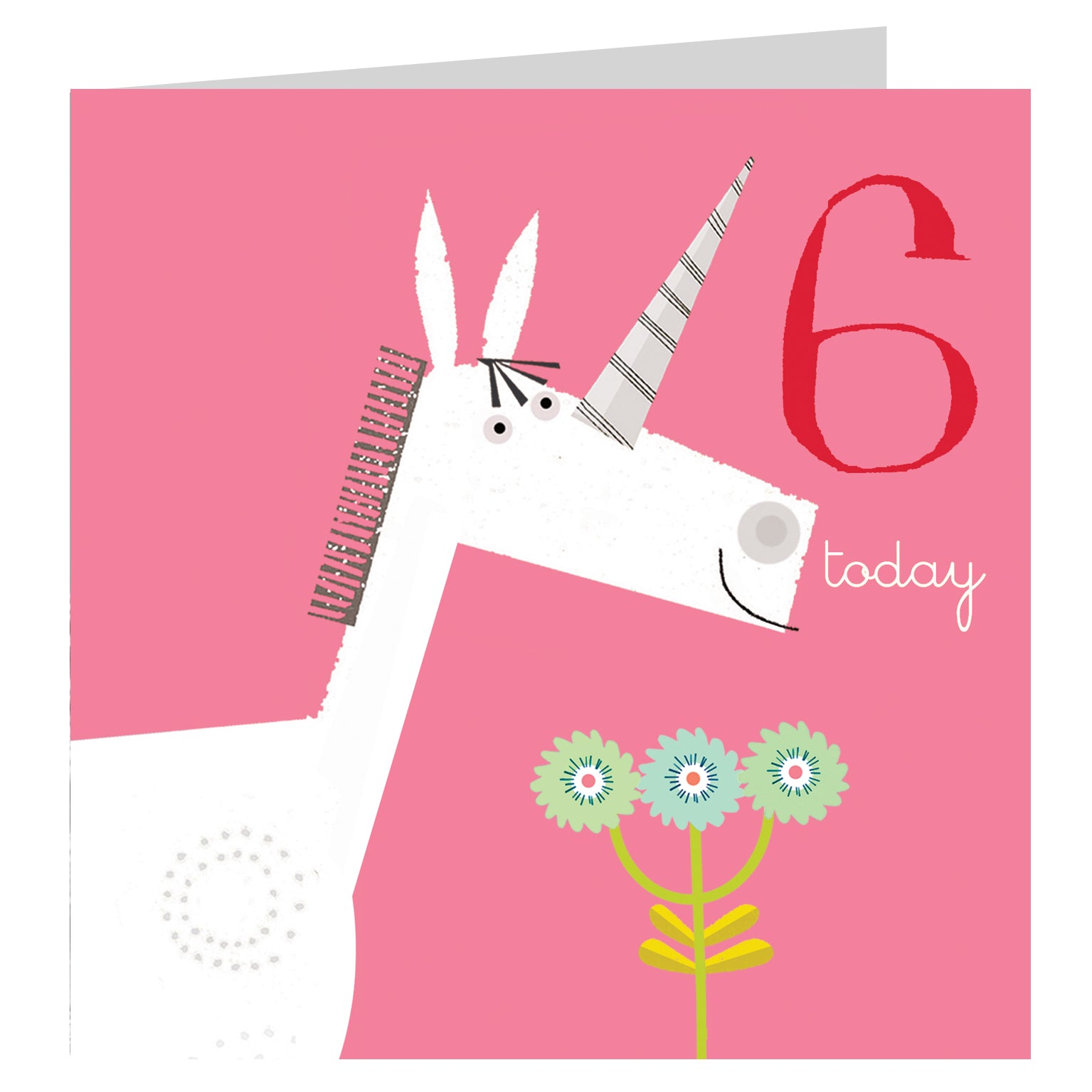 AC12 unicorn 6th birthday card
