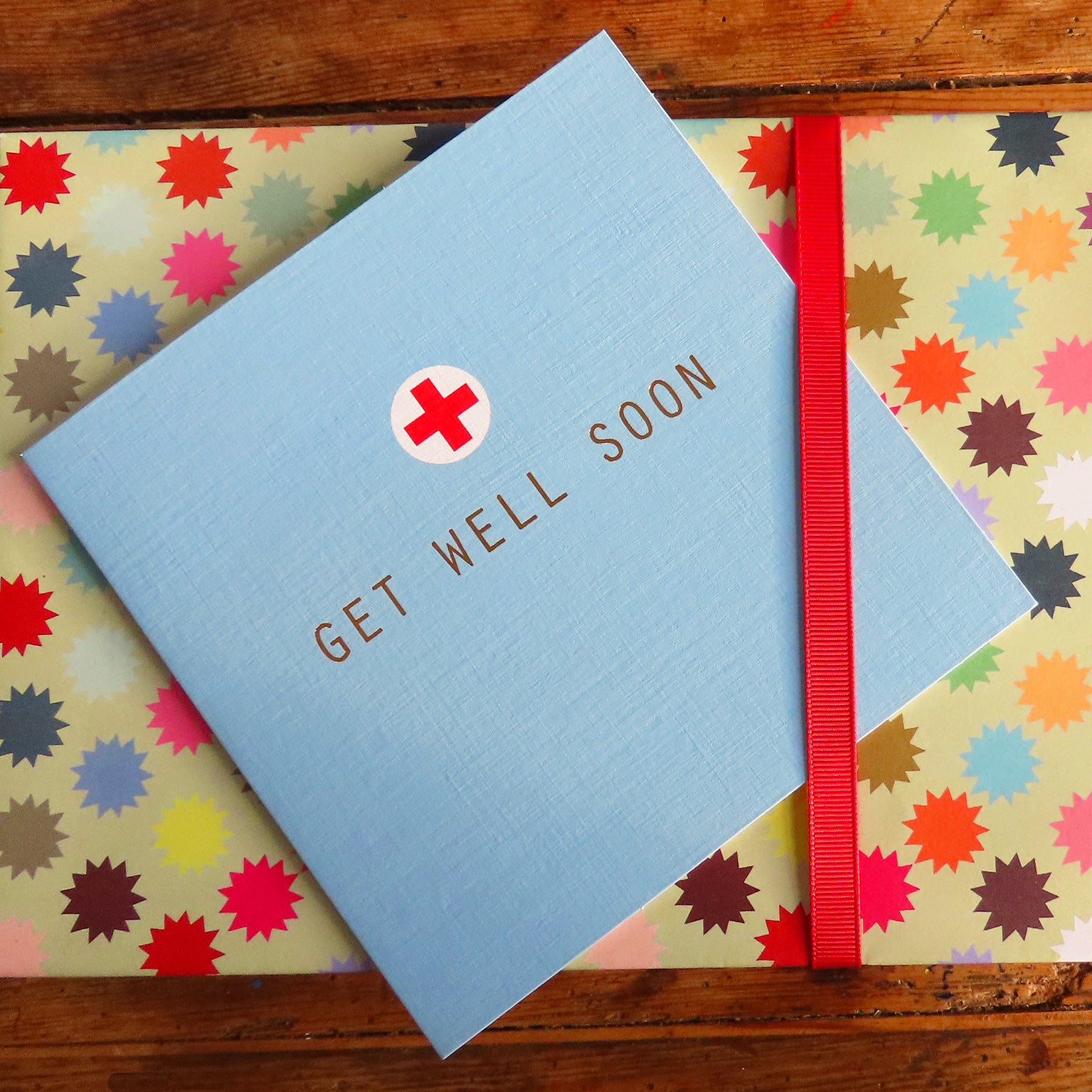 AH03 gold foiled get well soon card
