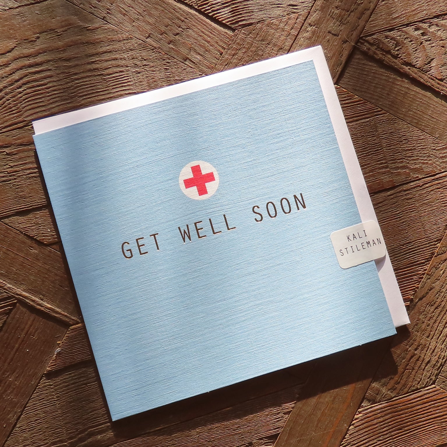 AH03 gold foiled get well soon card