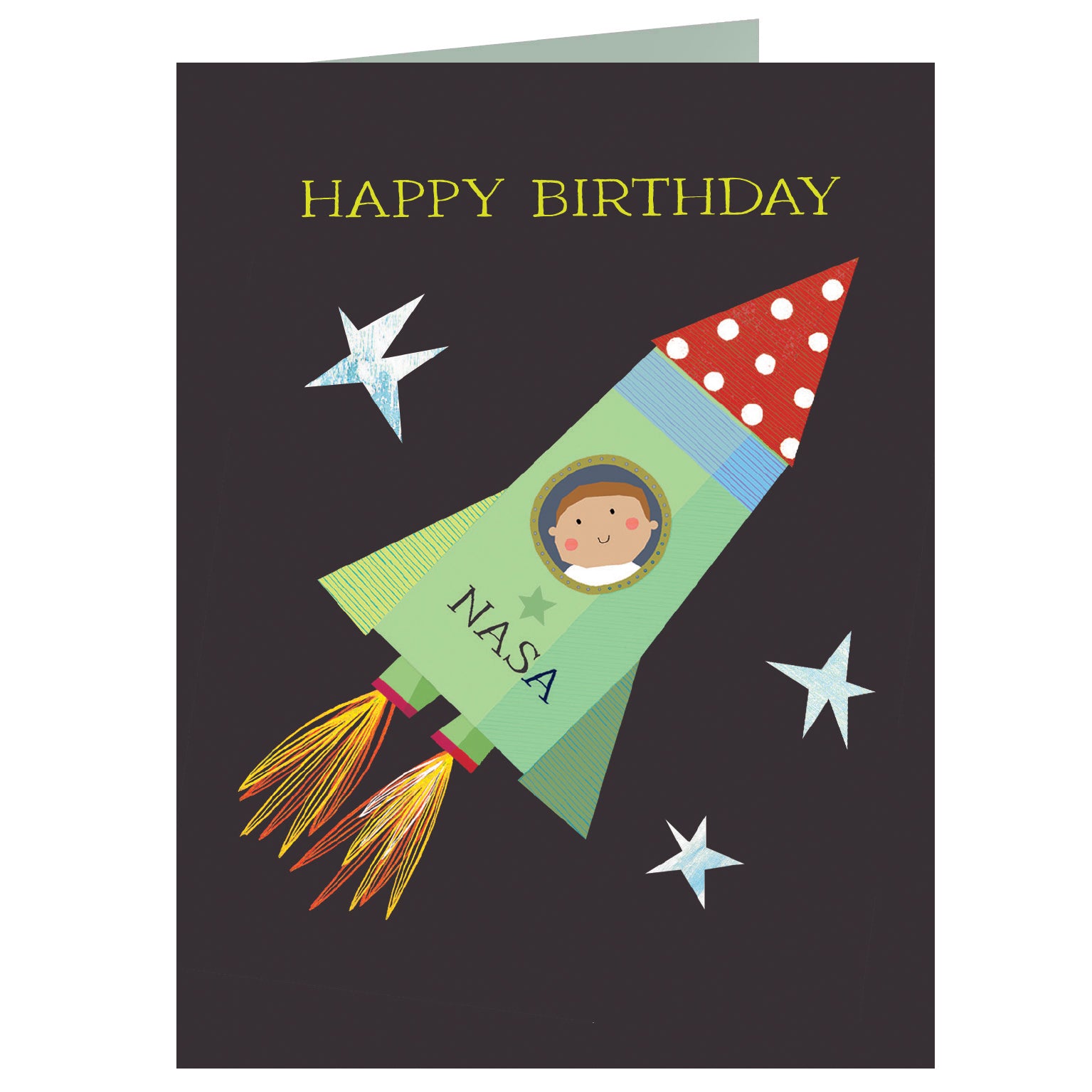 AL01 spaceman happy birthday card
