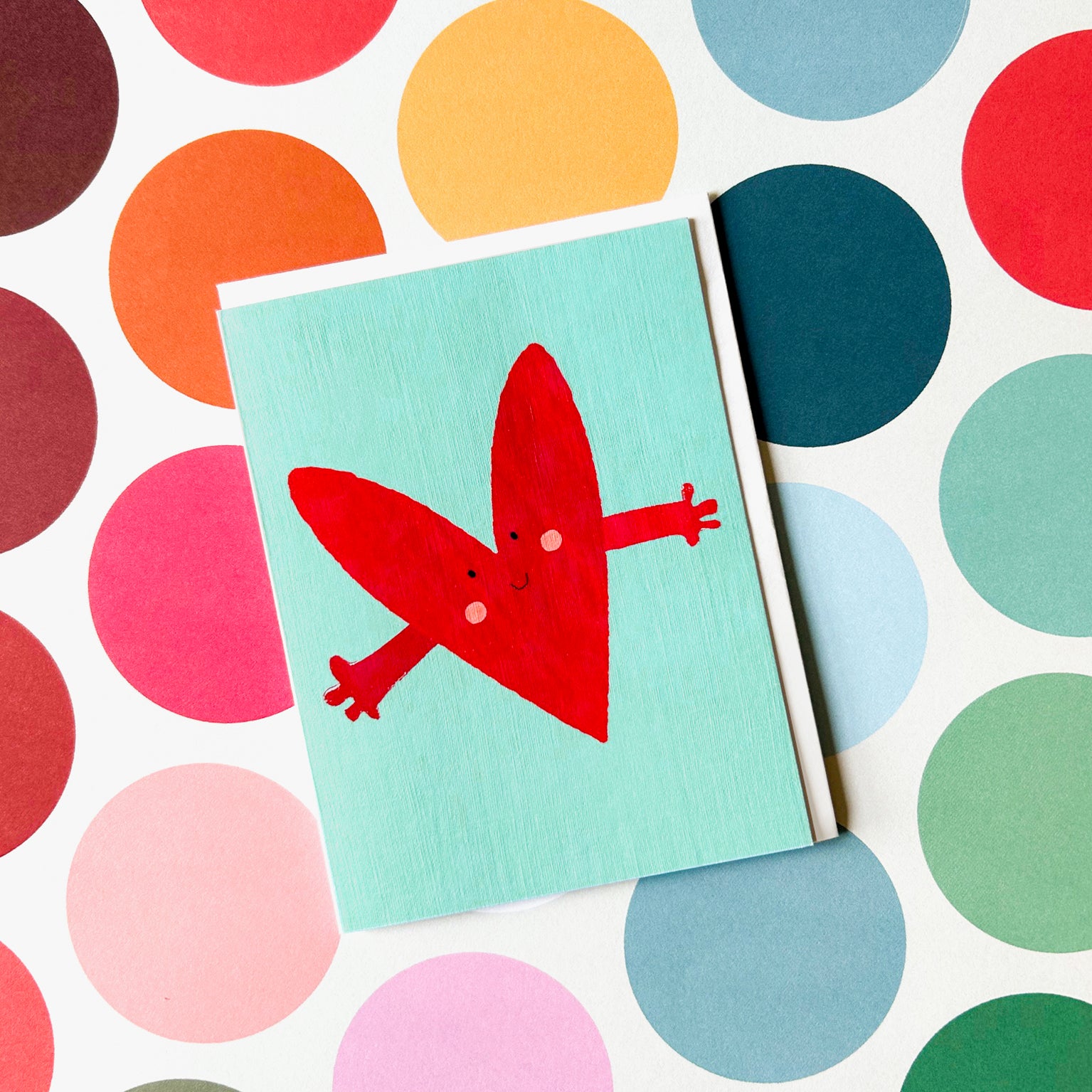 AL04 smiley heart greetings card