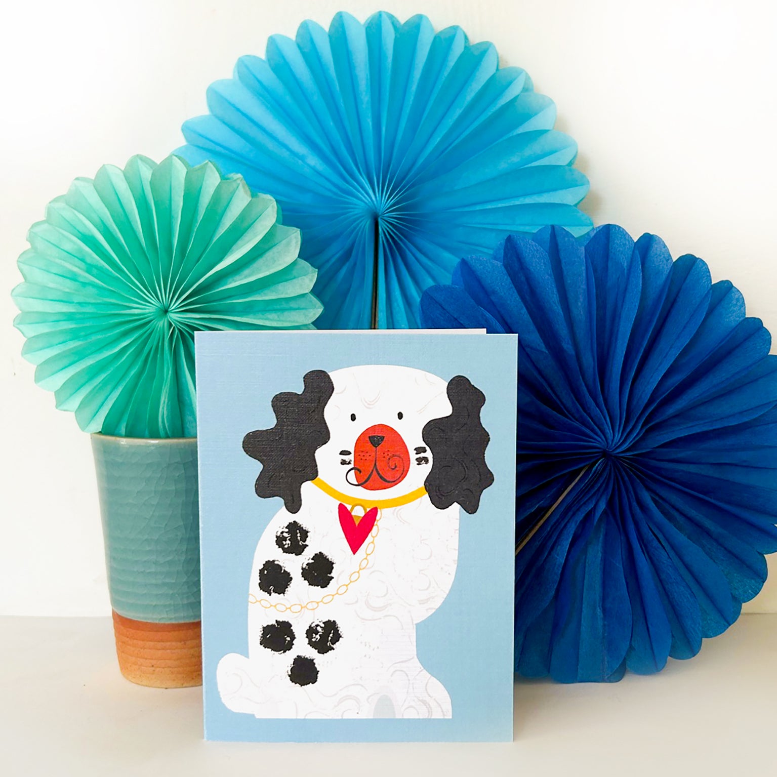 AL16 mini staffordshire dog card