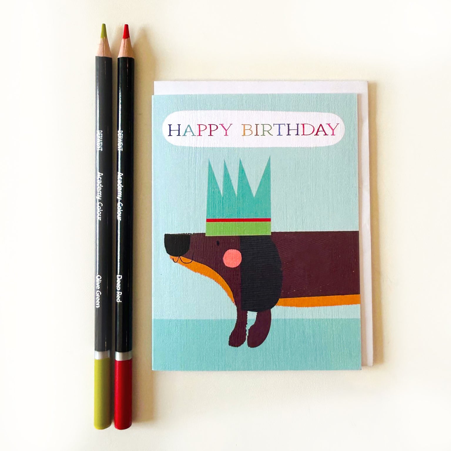 AL17 mini birthday sausage dog card