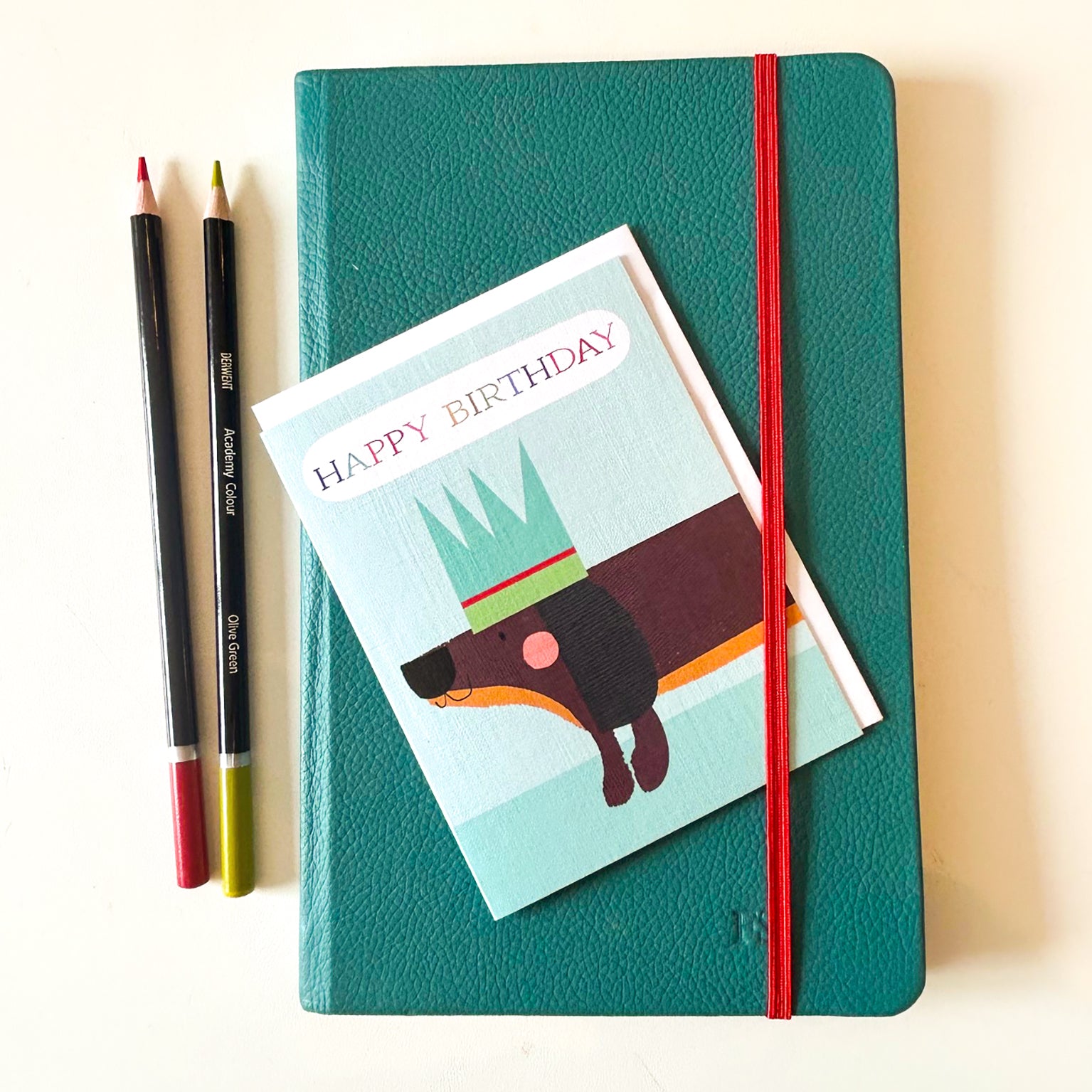 AL17 mini birthday sausage dog card