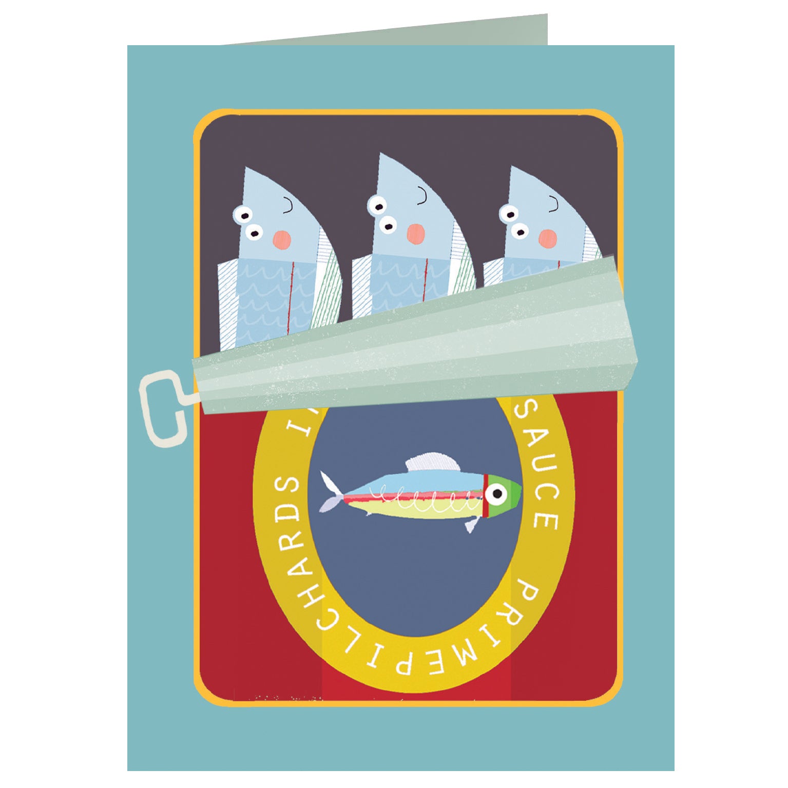 AL19 mini sardines greetings card