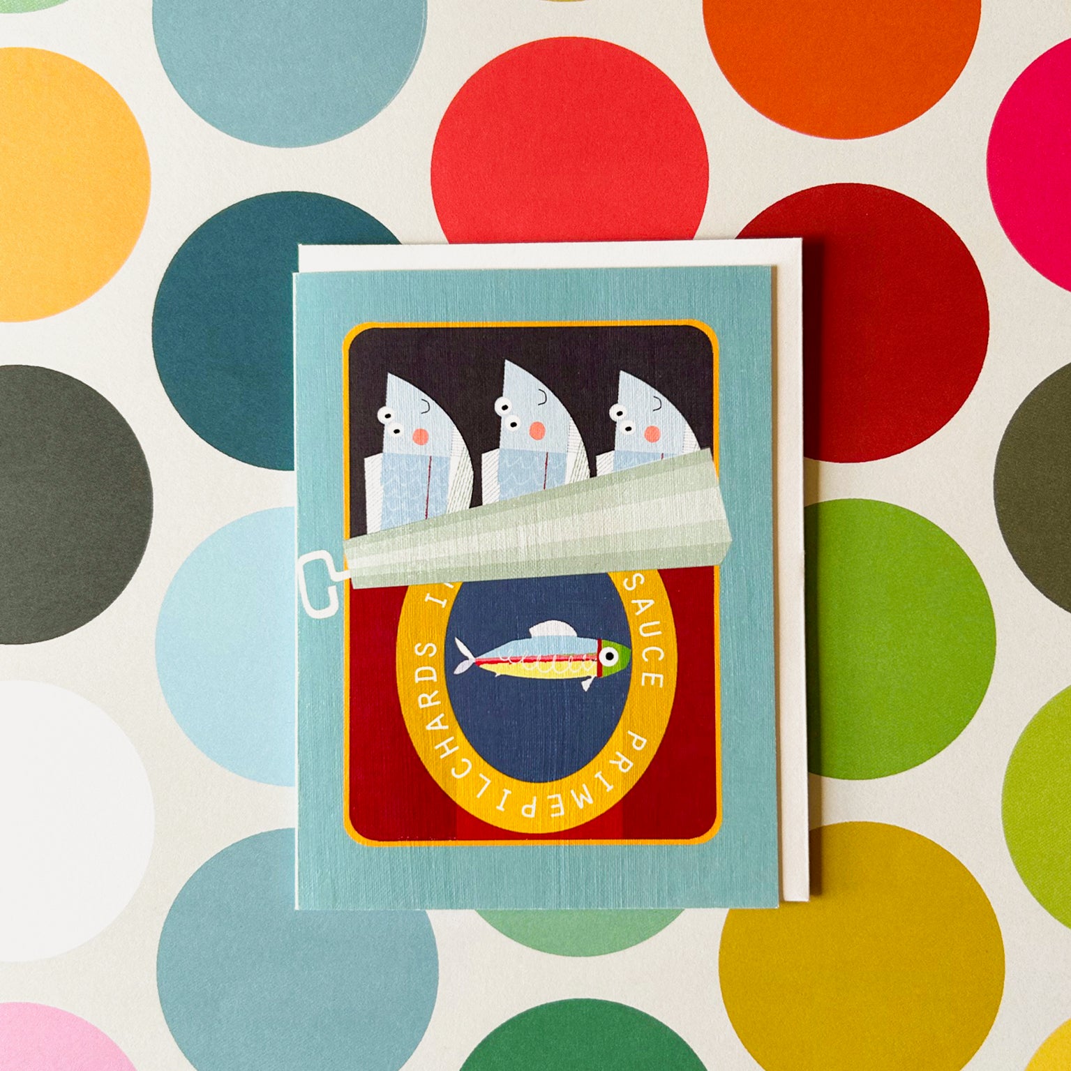 AL19 mini sardines greetings card