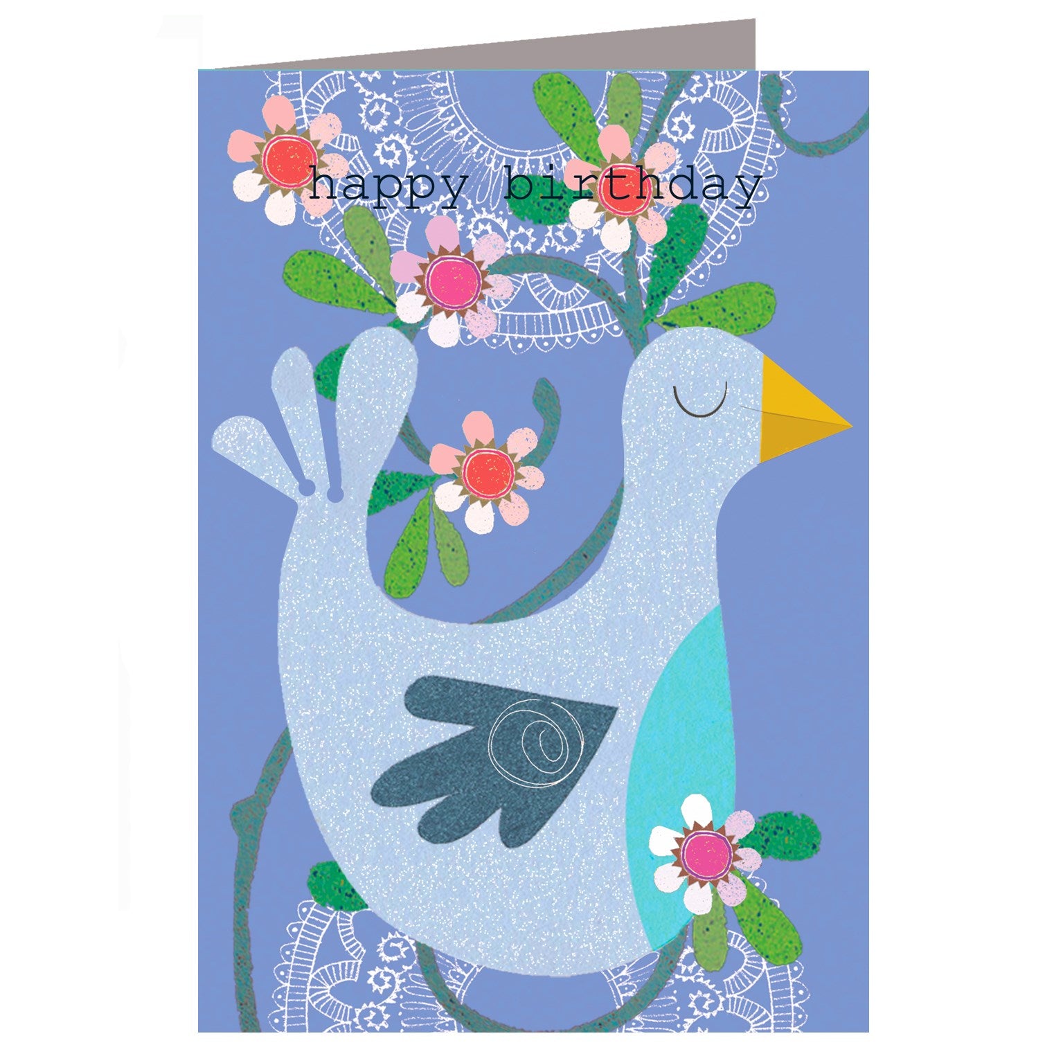AS06 bird happy birthday card