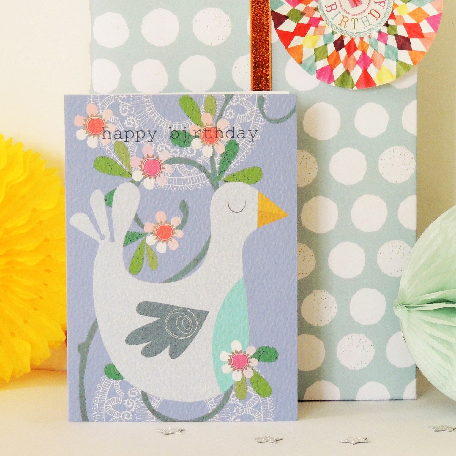 AS06 bird happy birthday card