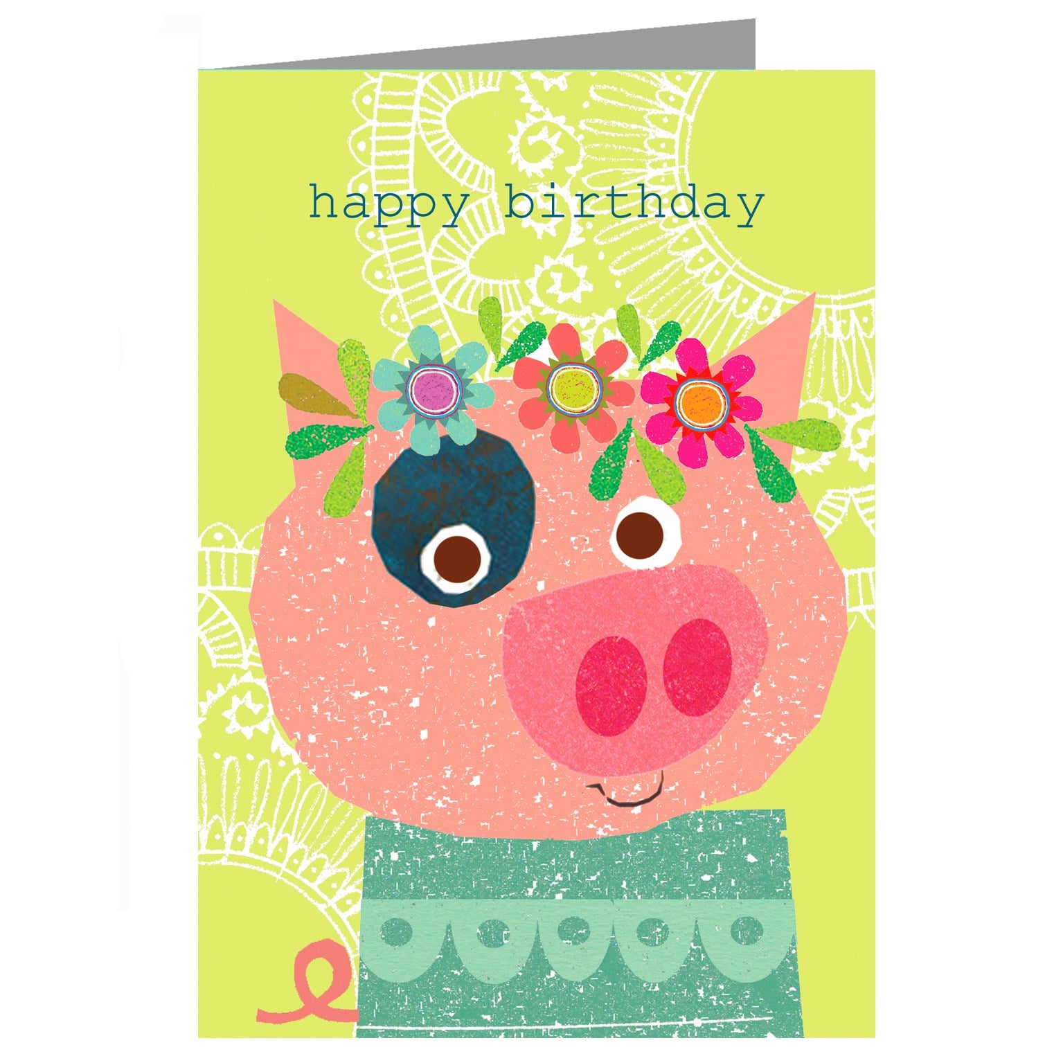 AS07 pig happy birthday card