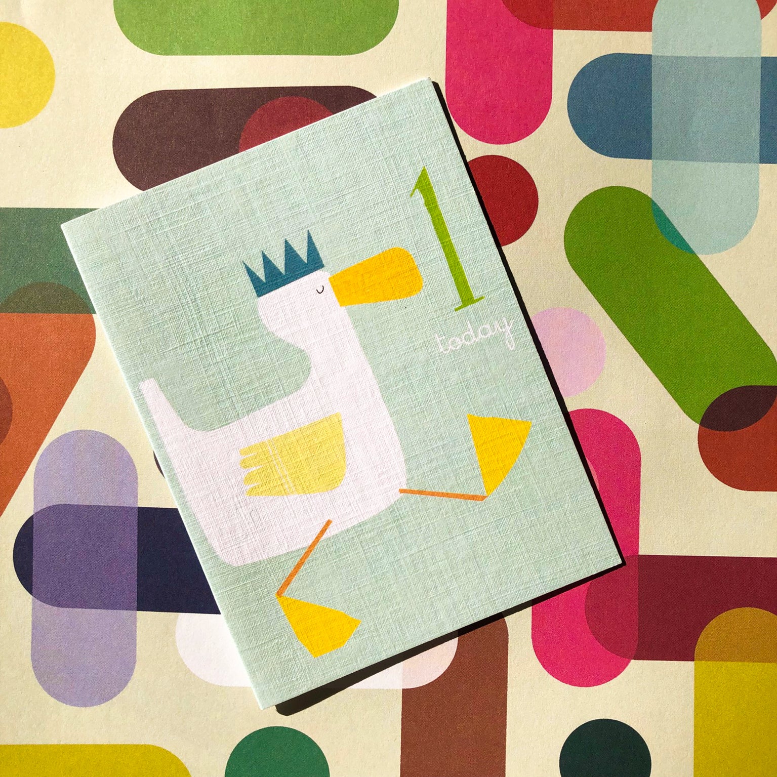 AW01 mini duckling 1st birthday card