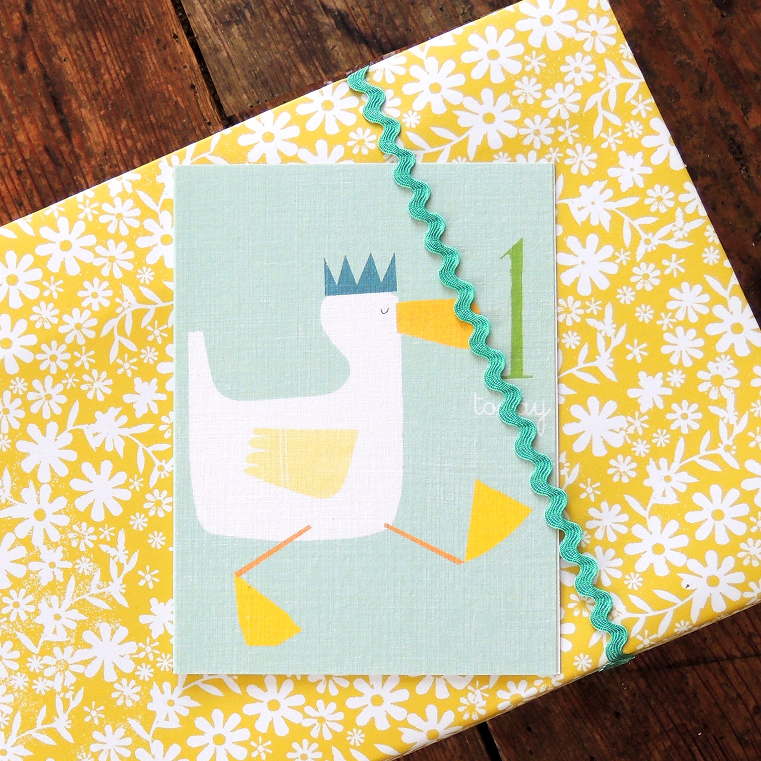 AW01 mini duckling 1st birthday card