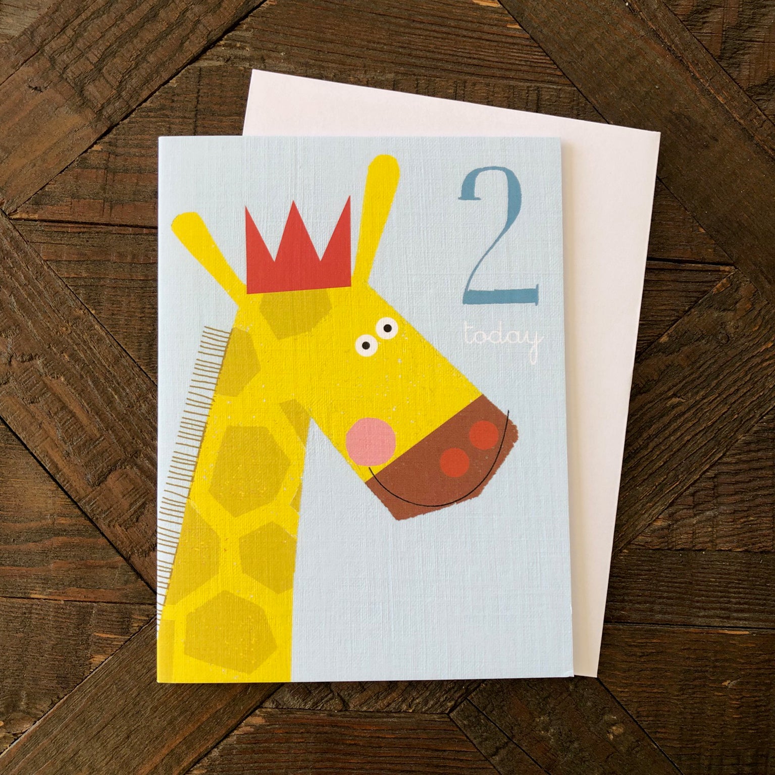 AW02 mini giraffe 2nd birthday card