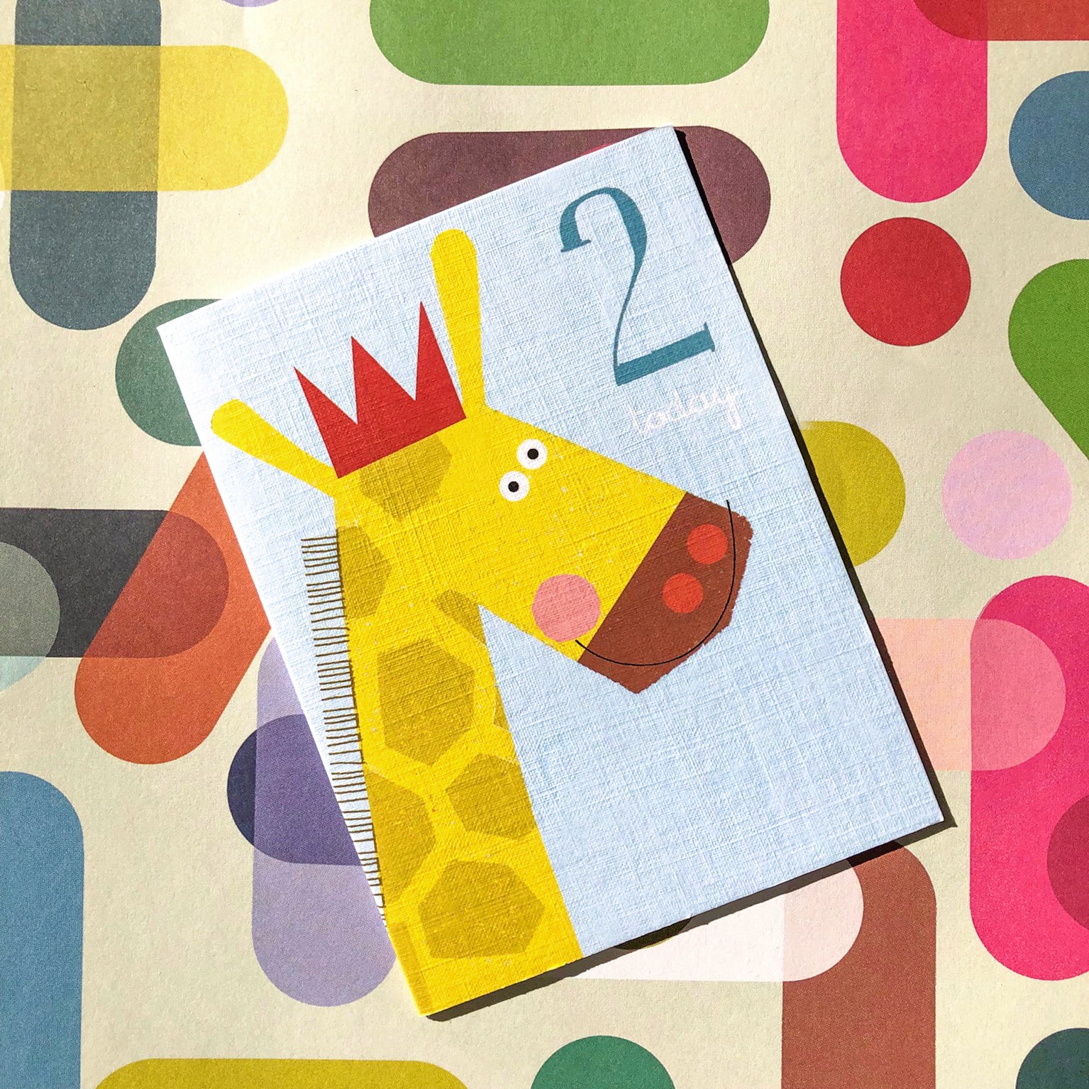 AW02 mini giraffe 2nd birthday card