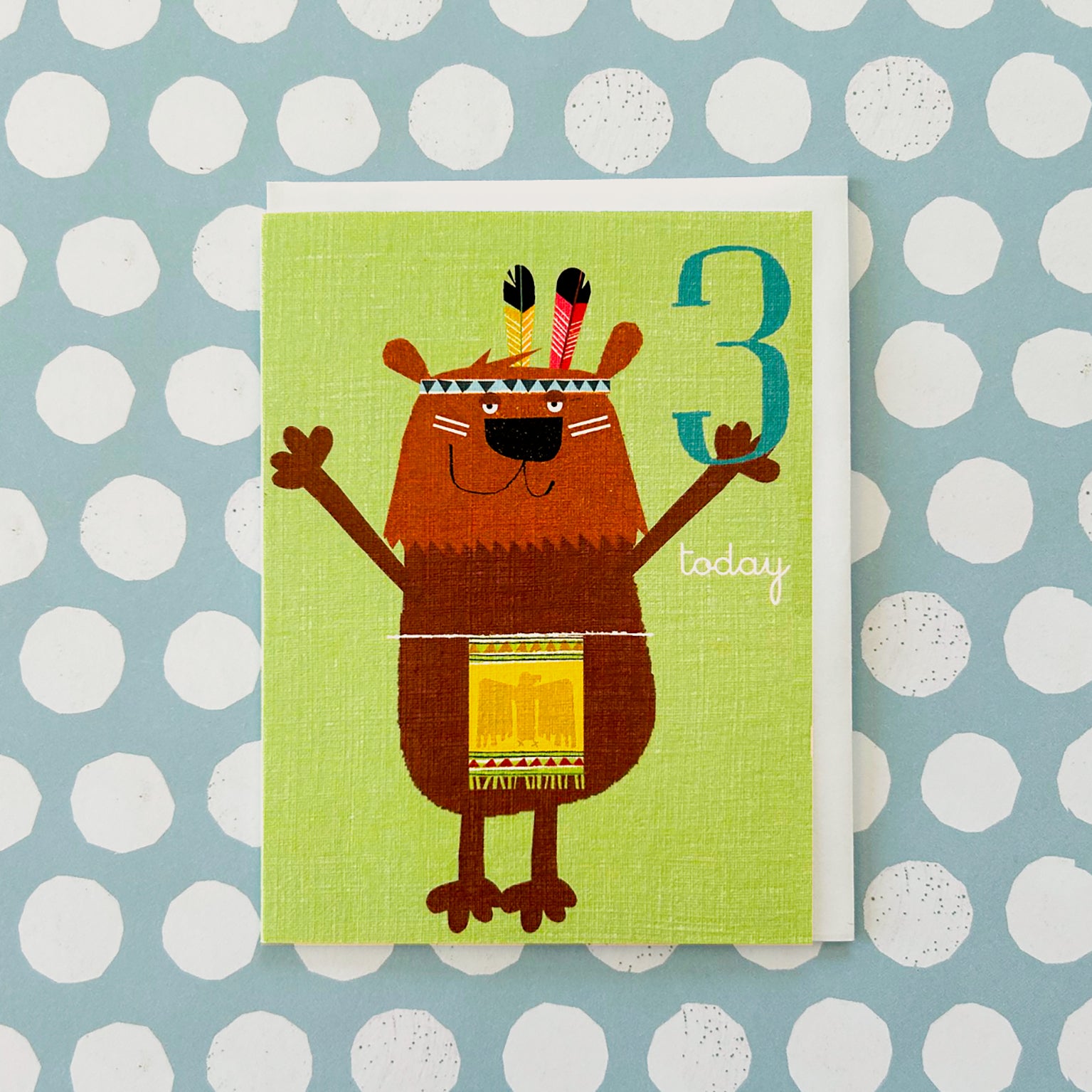 AW03 mini bear 3rd birthday card