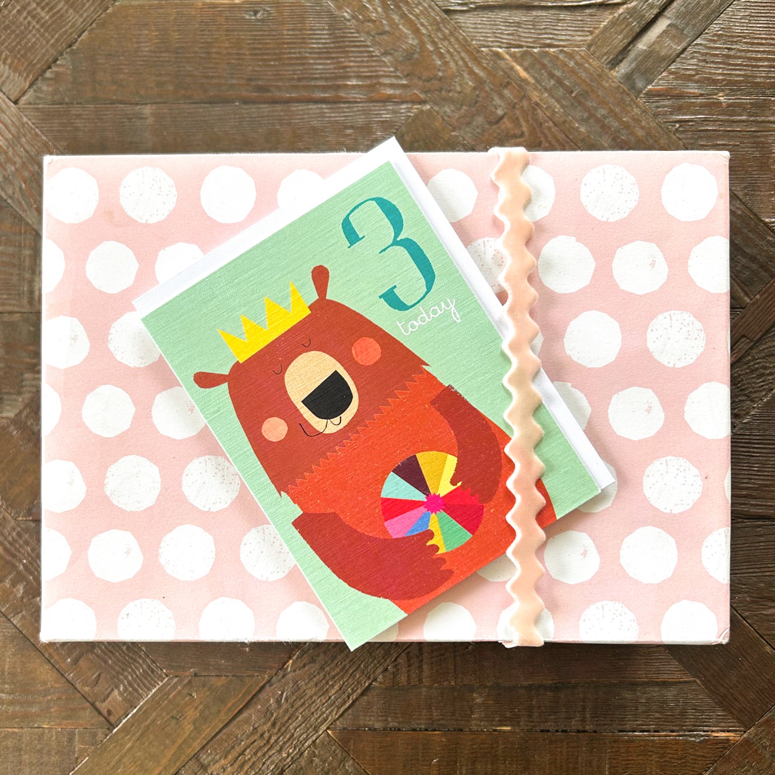 AW03 mini bear 3rd birthday card