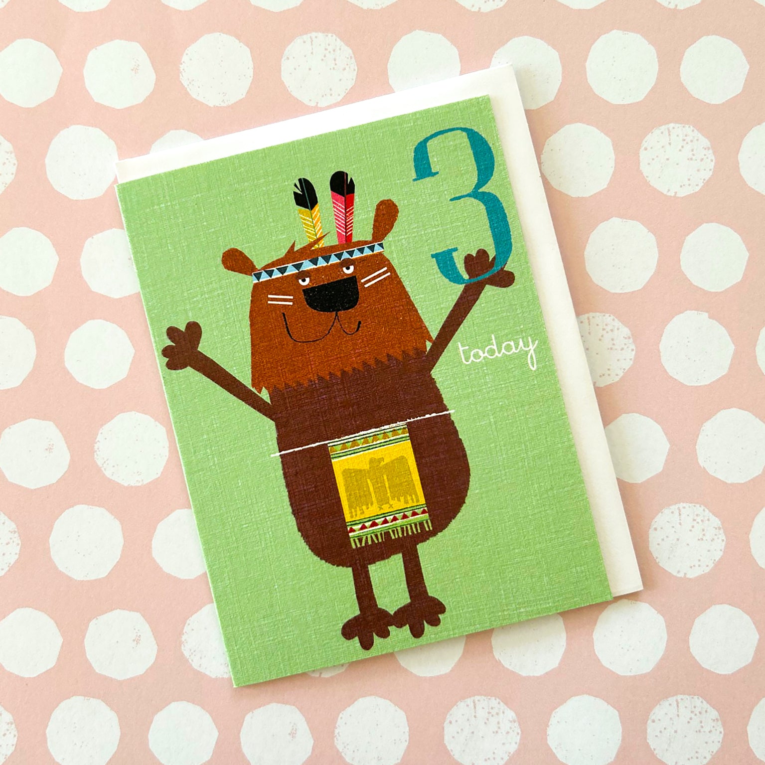 AW03 mini bear 3rd birthday card