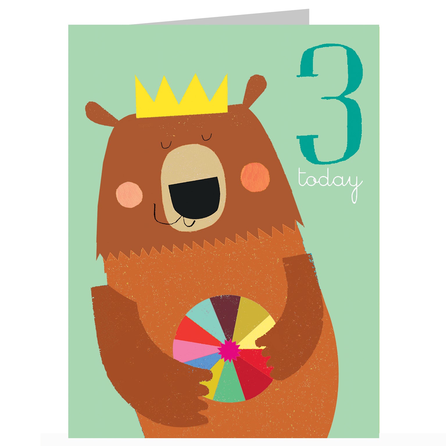 AW03 mini bear 3rd birthday card