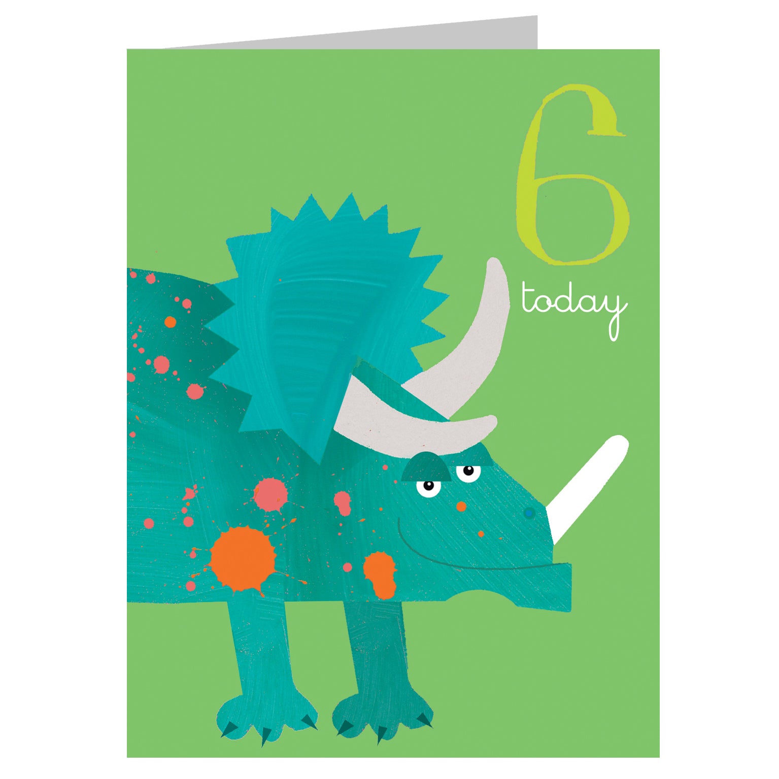 AW06 mini dinosaur 6th birthday card
