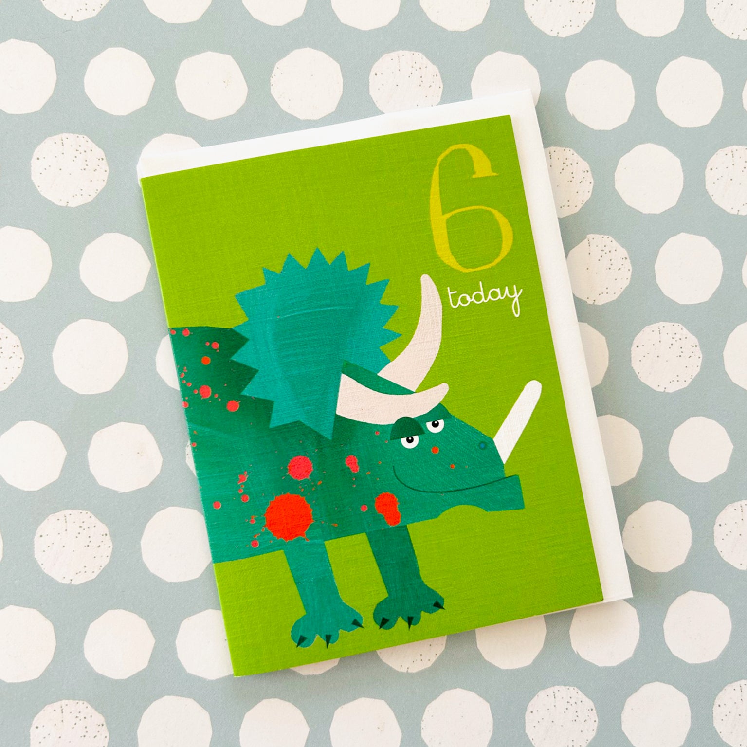 AW06 mini dinosaur 6th birthday card