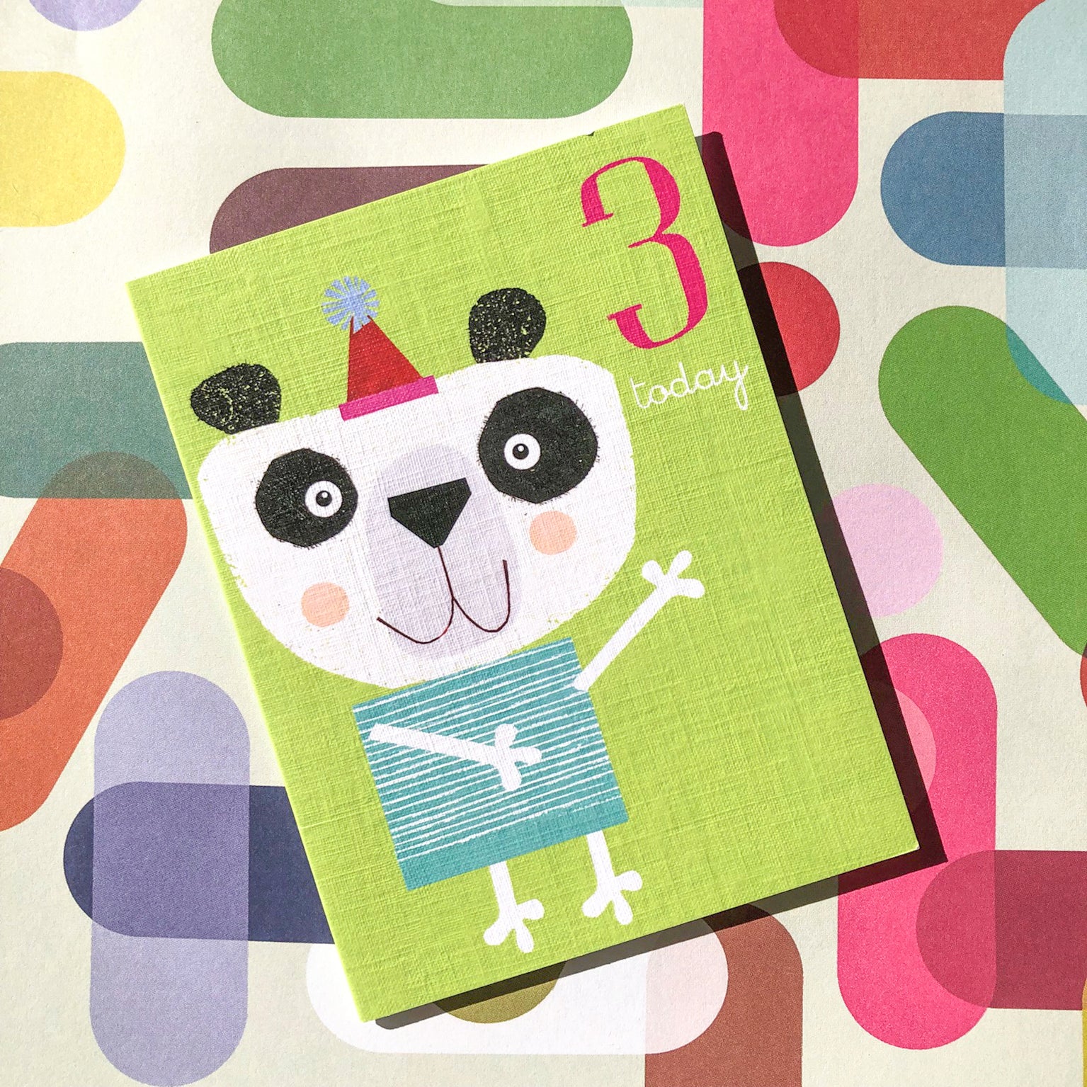 AW09 mini panda 3rd birthday card