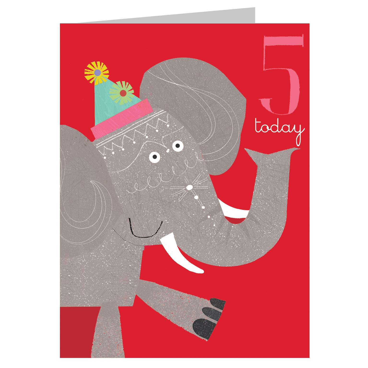 AW11 mini elephant 5th birthday card