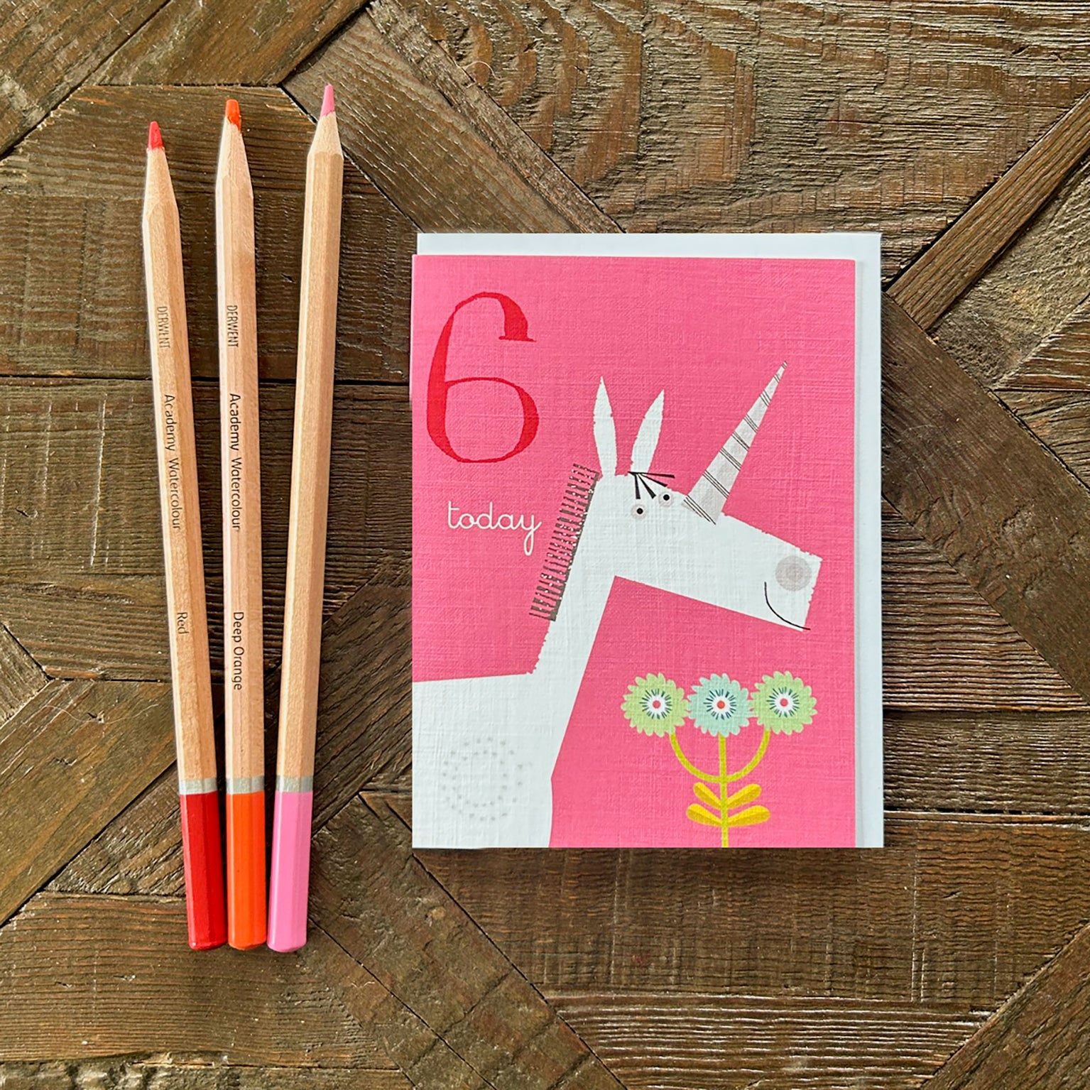 AW12 mini unicorn 6th birthday card