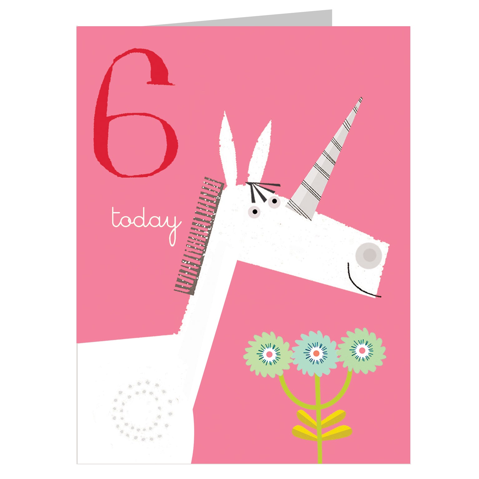 AW12 mini unicorn 6th birthday card