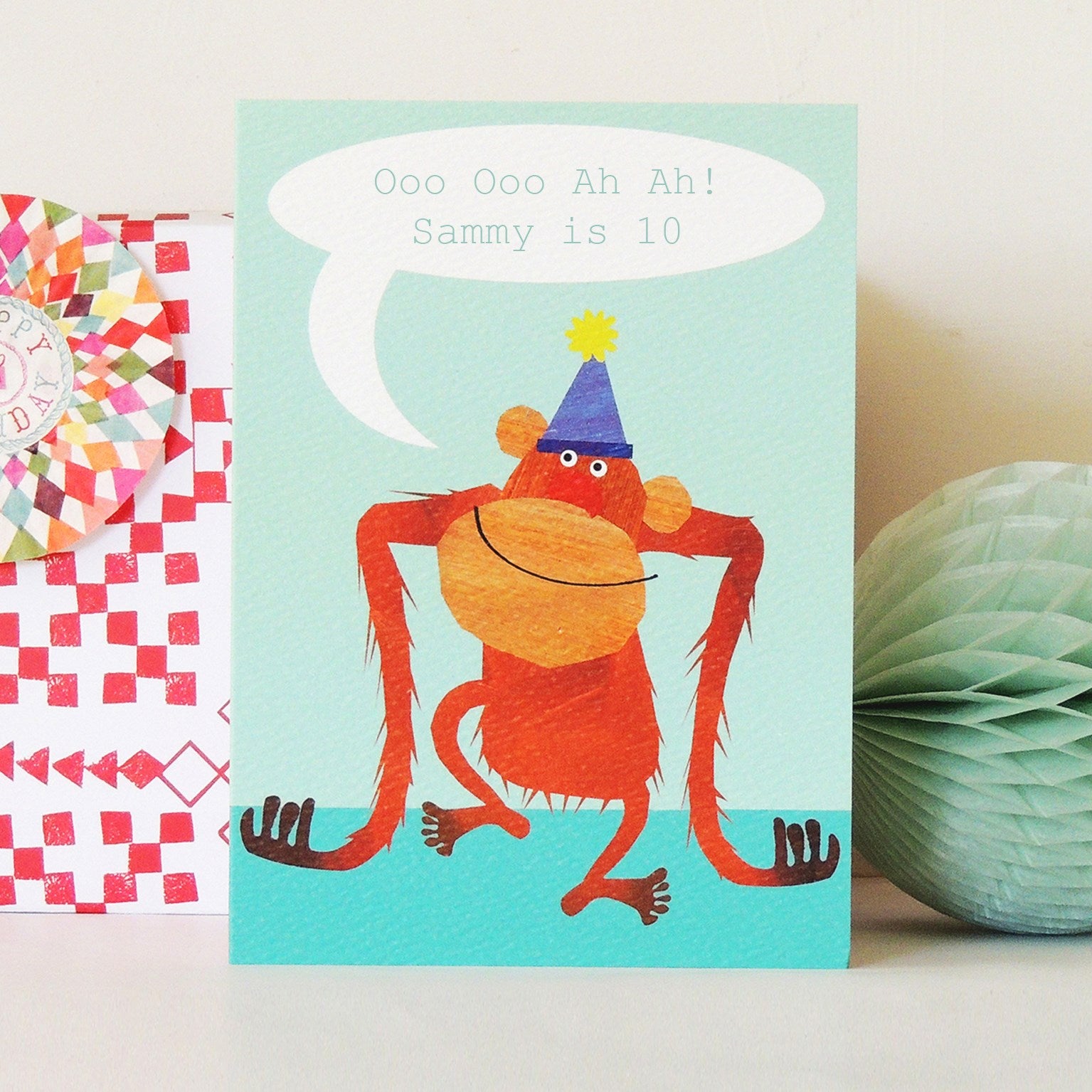 BB01 personalised orangutan greetings card