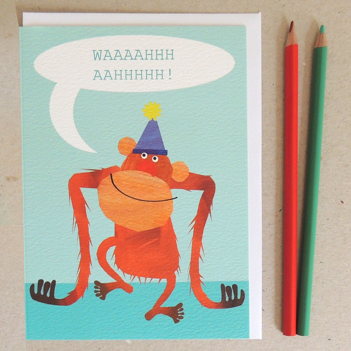 BB01 personalised orangutan greetings card