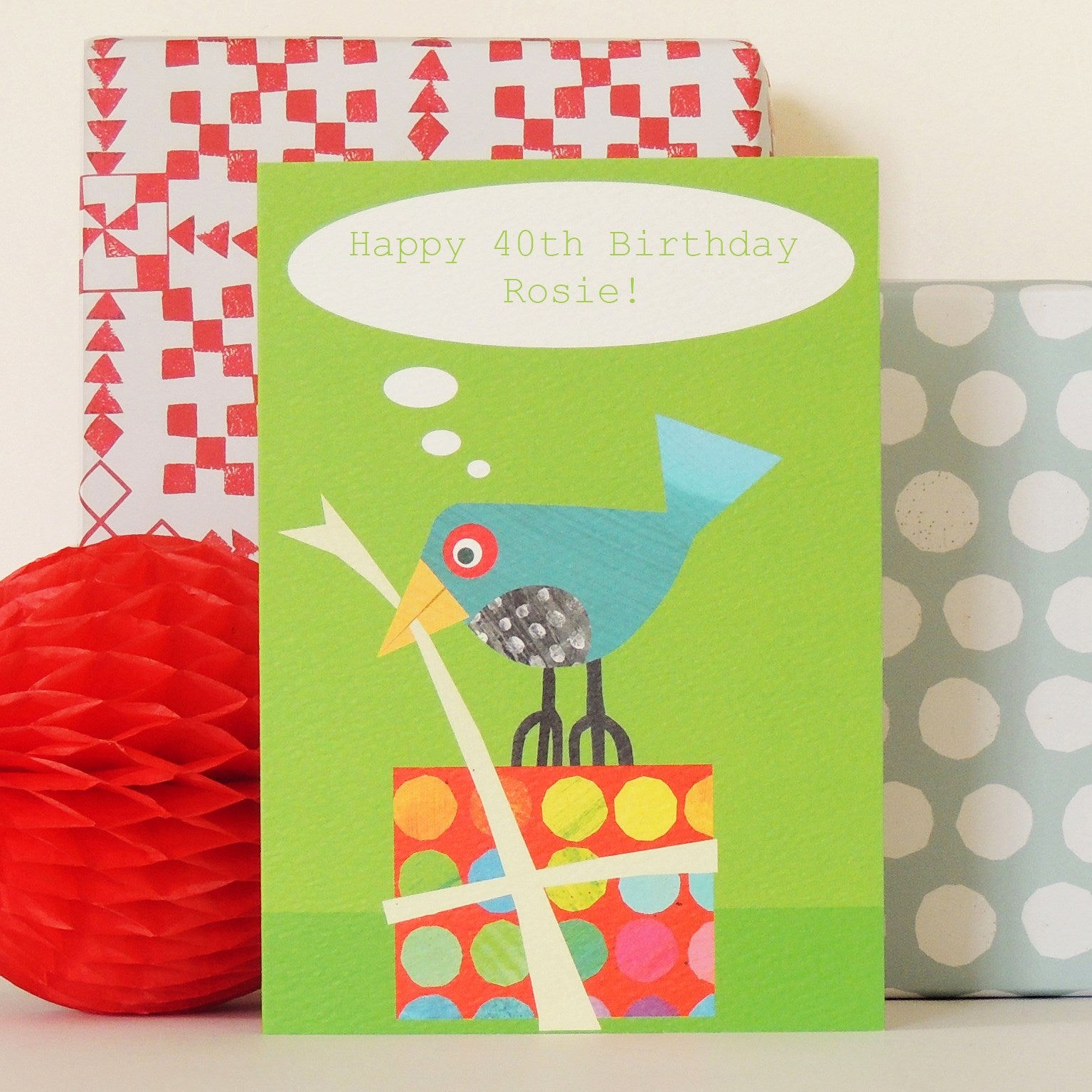 BB09 personalised bird & gift card