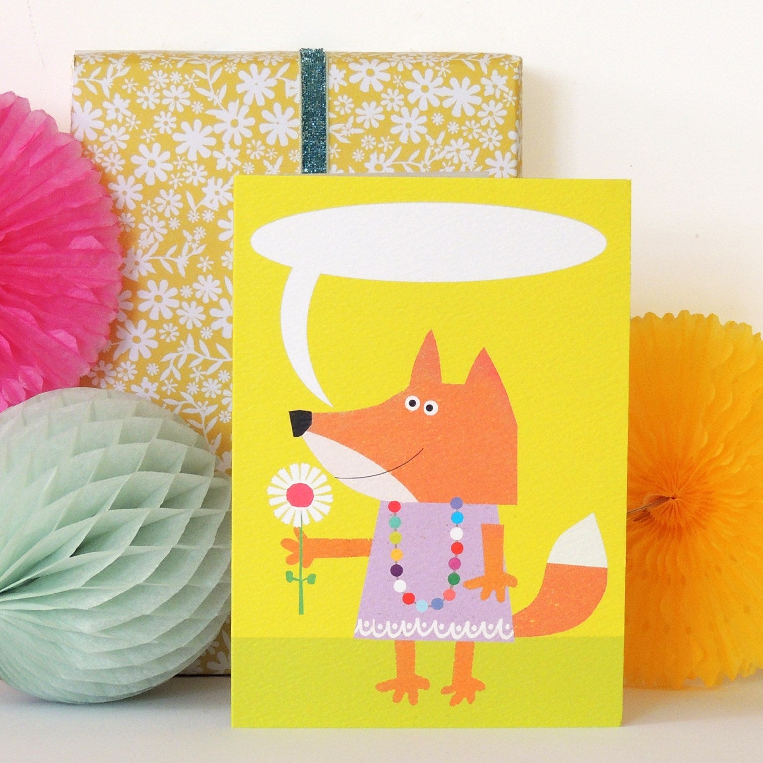 BB14 personalised fox greetings card