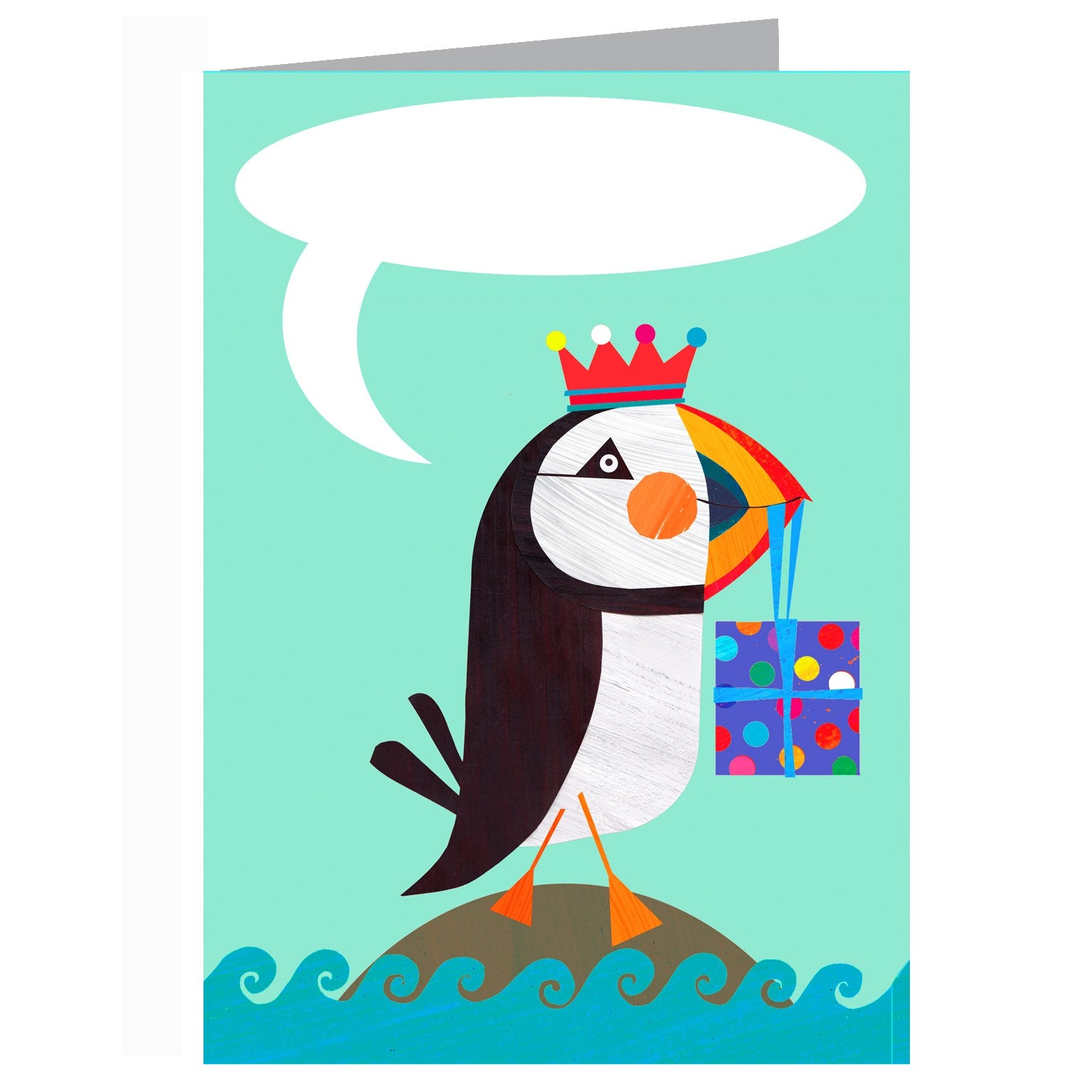 BB15 personalised puffin greetingscard