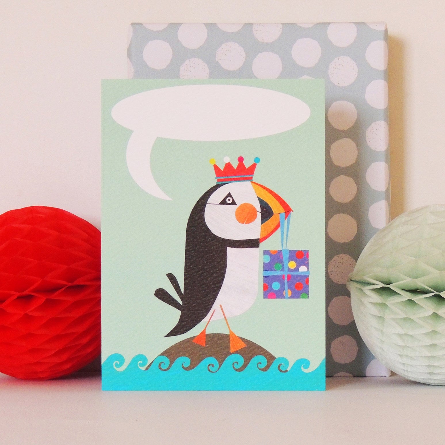 BB15 personalised puffin greetingscard