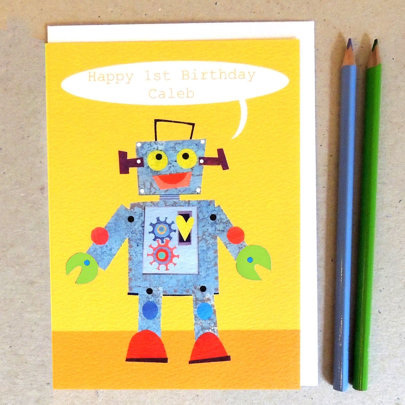 BB19 personalised robot greetings card