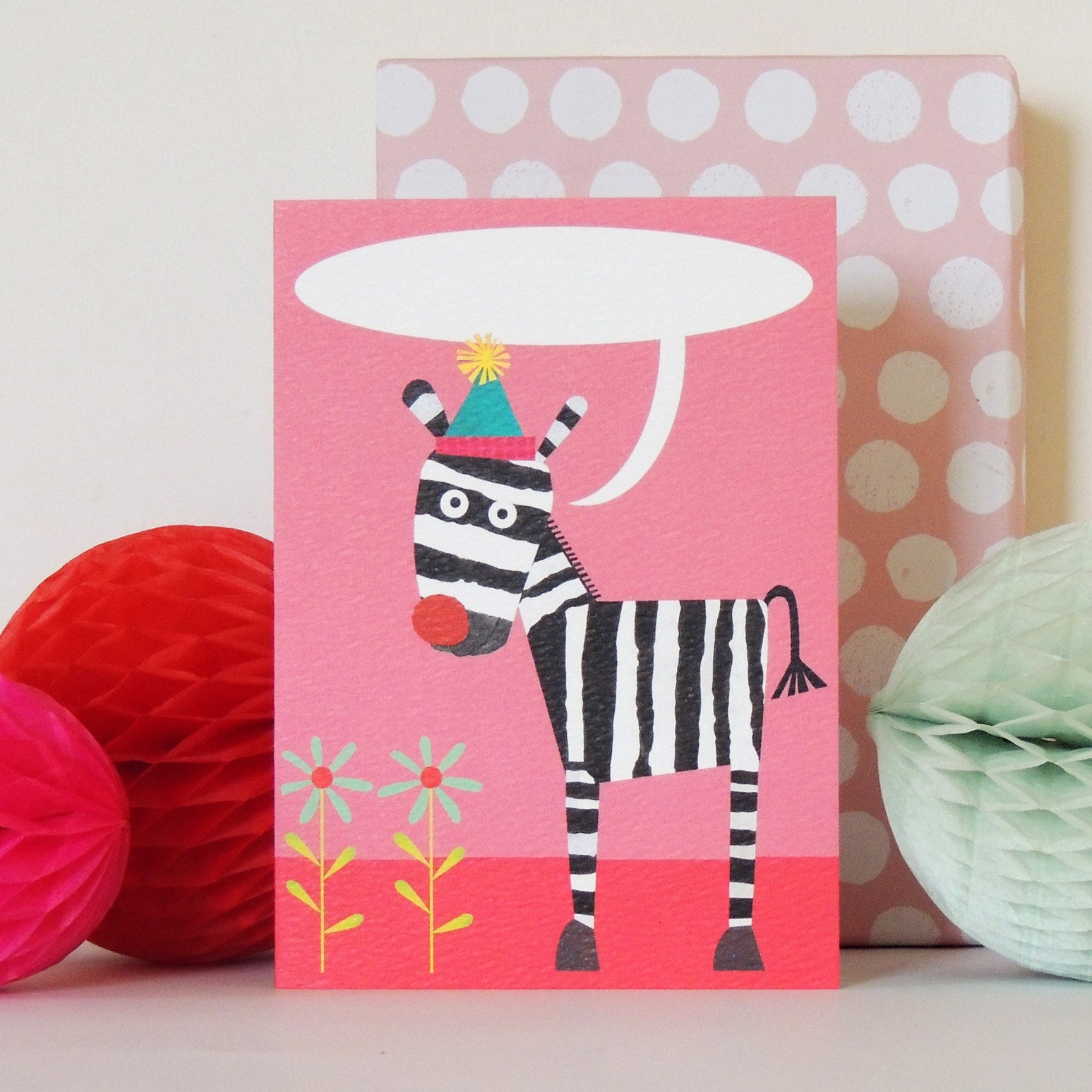 BB23 personalised zebra greetings card