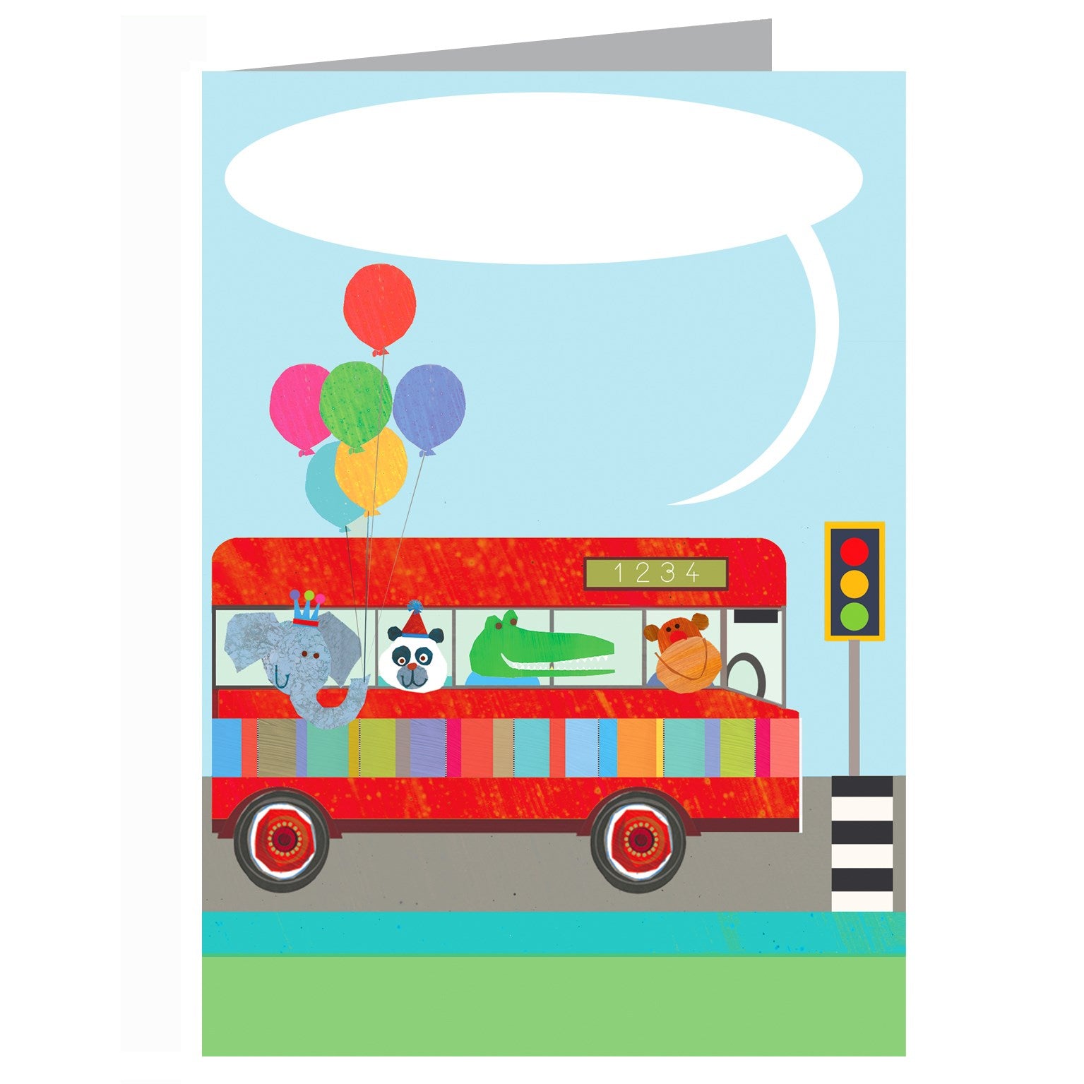 BB41 personalised animal bus card