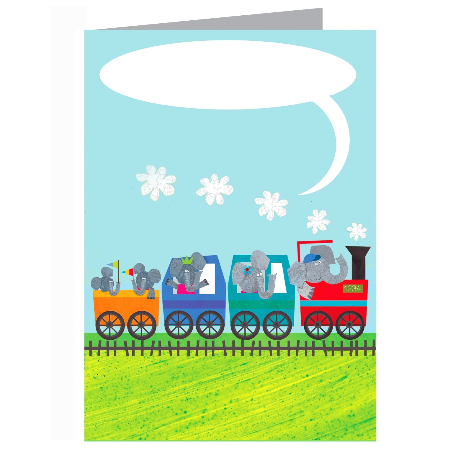 BB42 personalised elephant train card