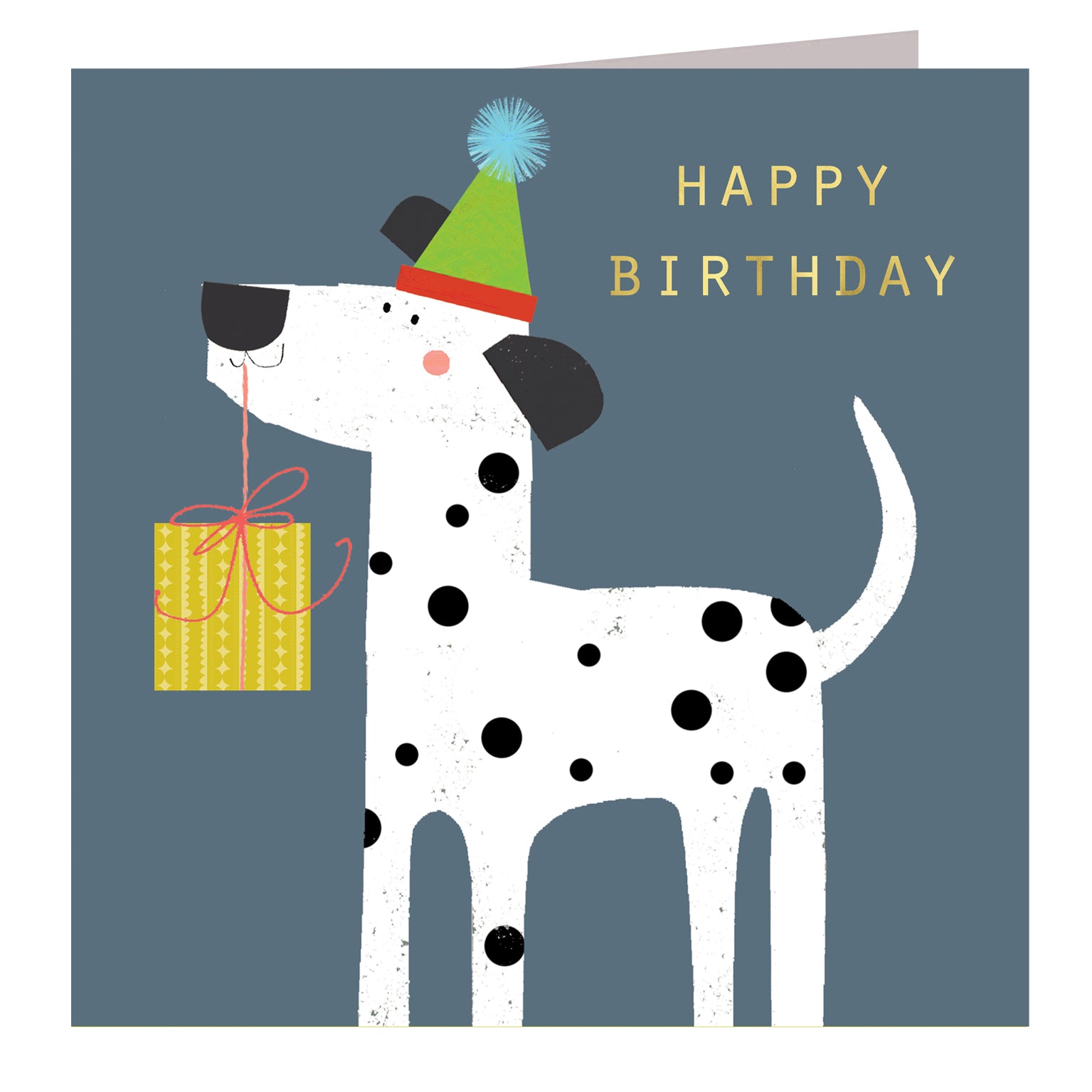 BDG02 gold foiled dalmatian birthday card