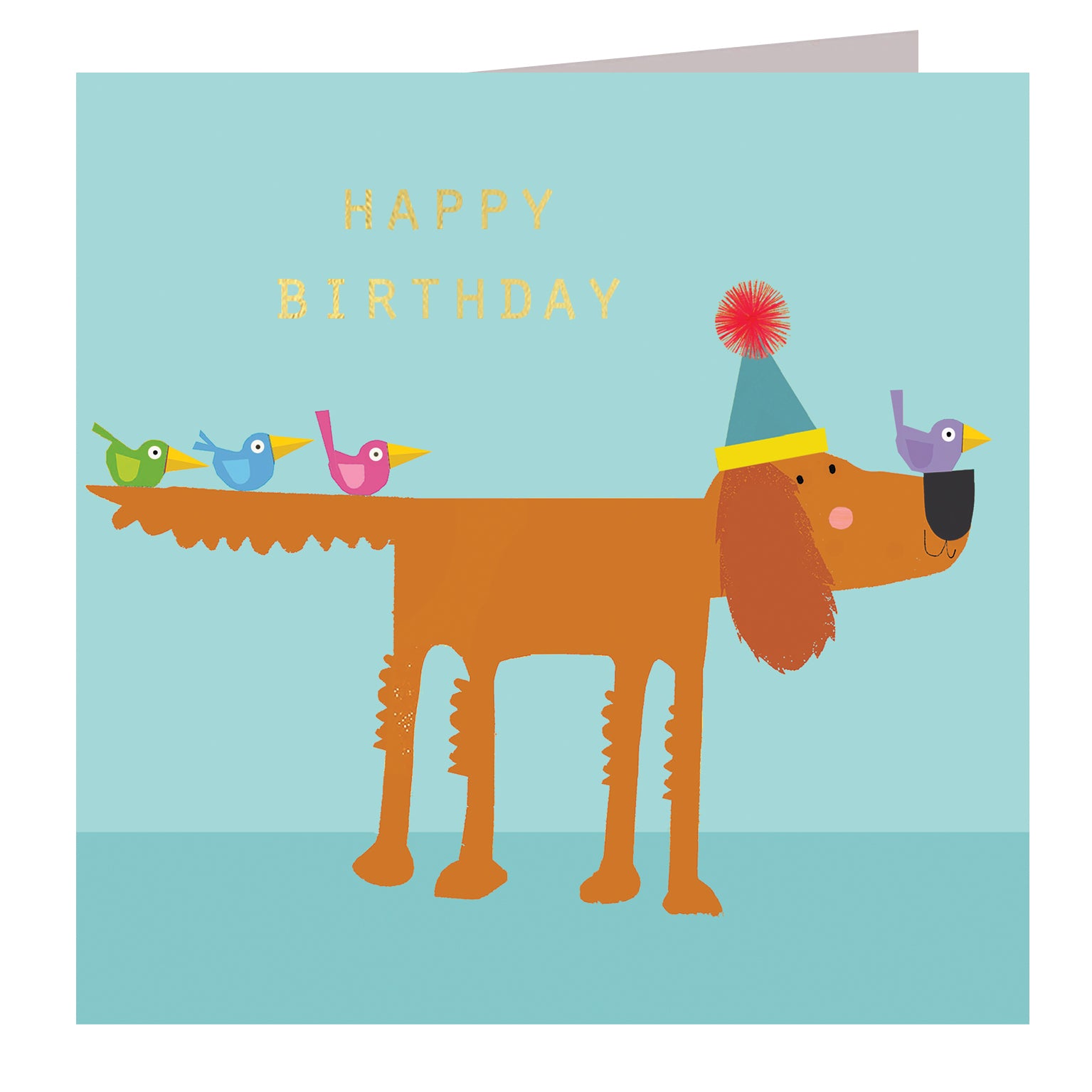 BDG05 gold foiled setter birthday card