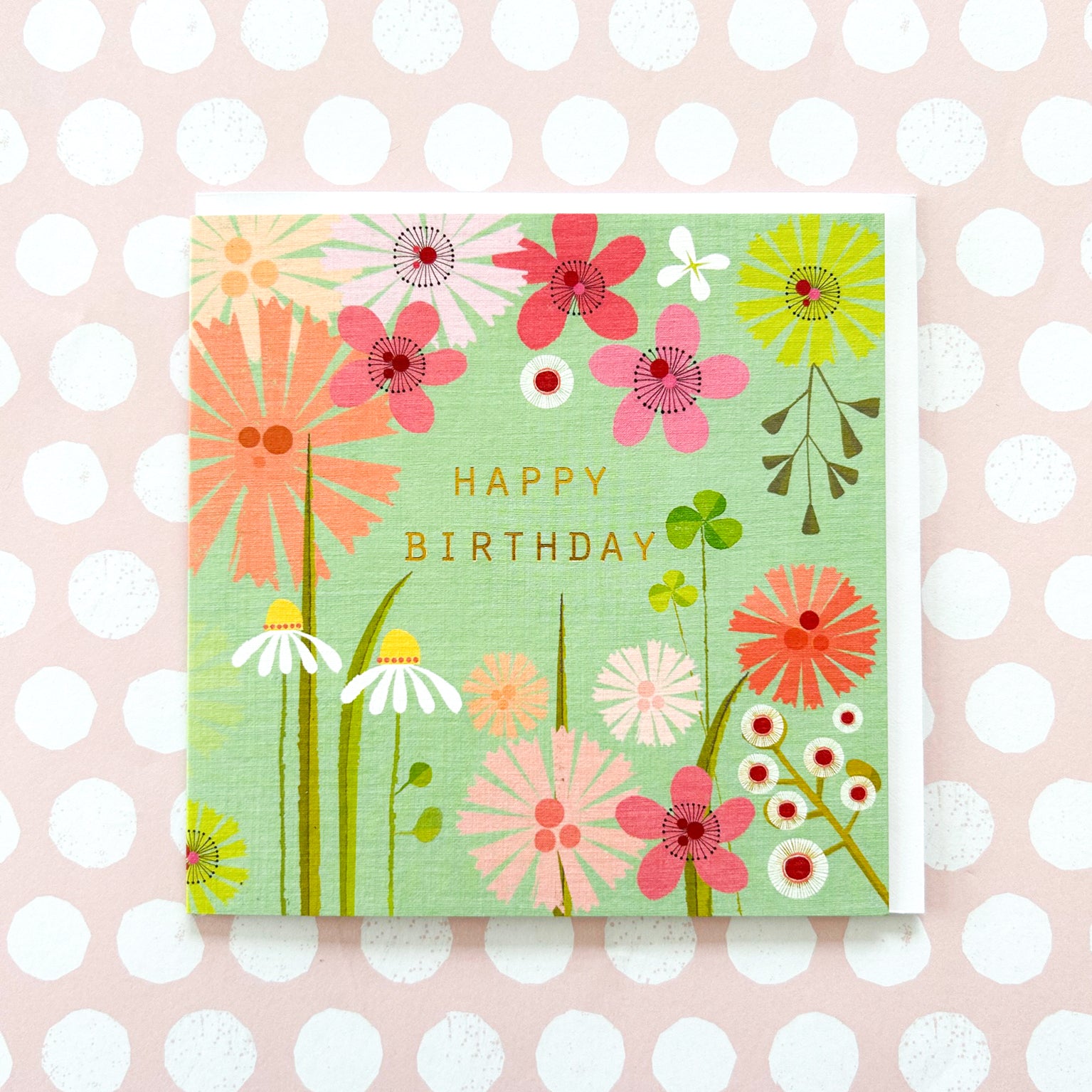 BFL06 gold foiled green birthday card
