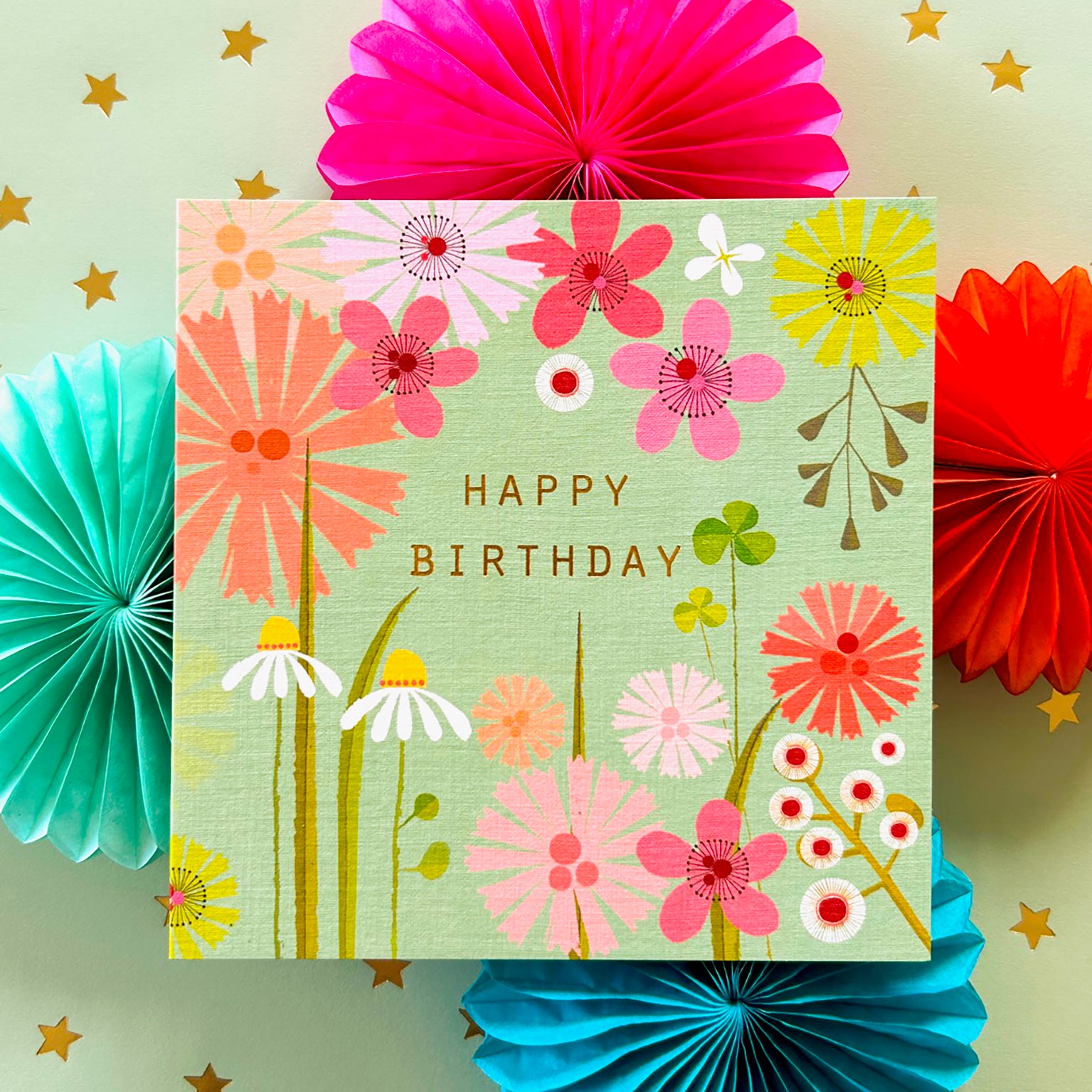 BFL06 gold foiled green birthday card