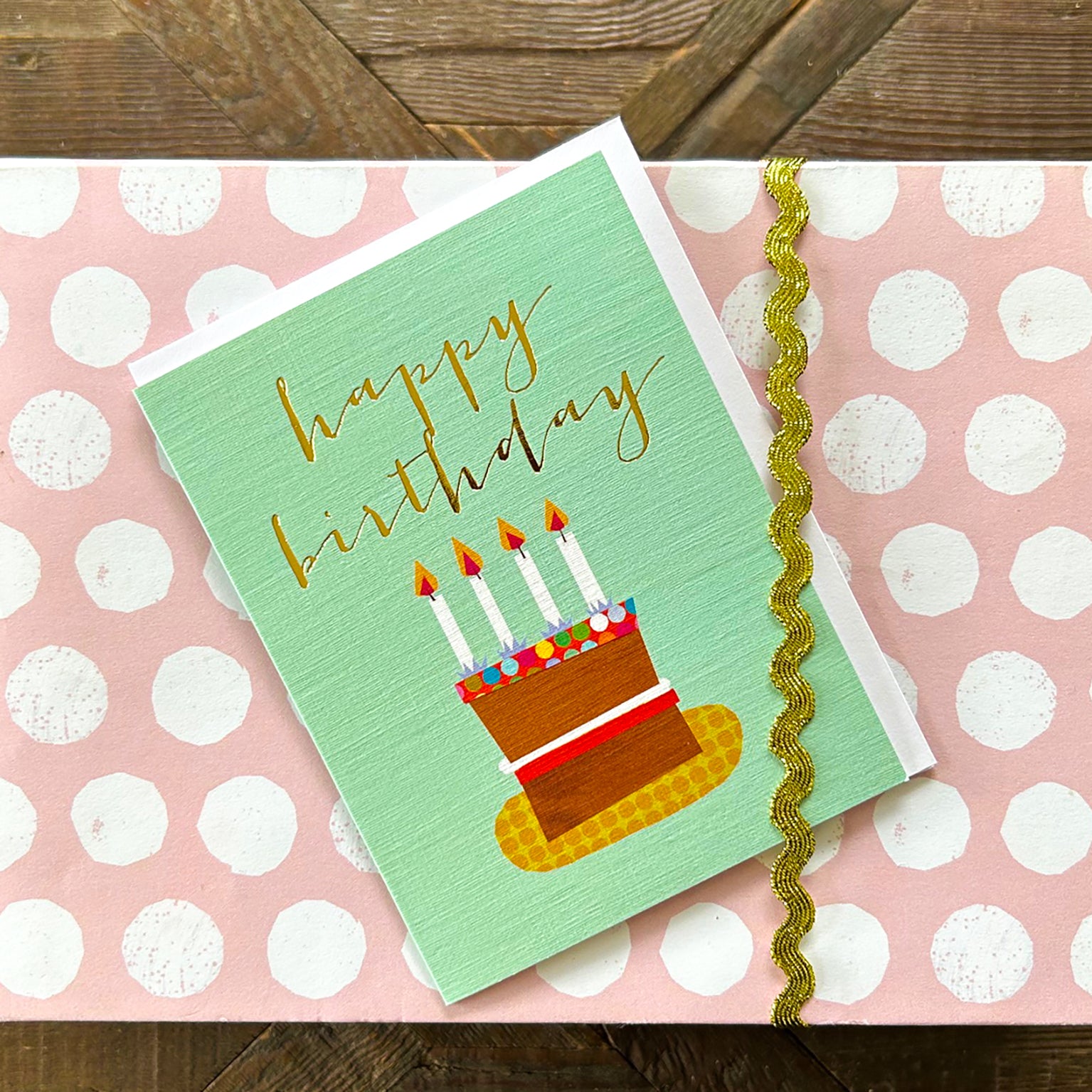 TW46 mini gold foiled birthday card